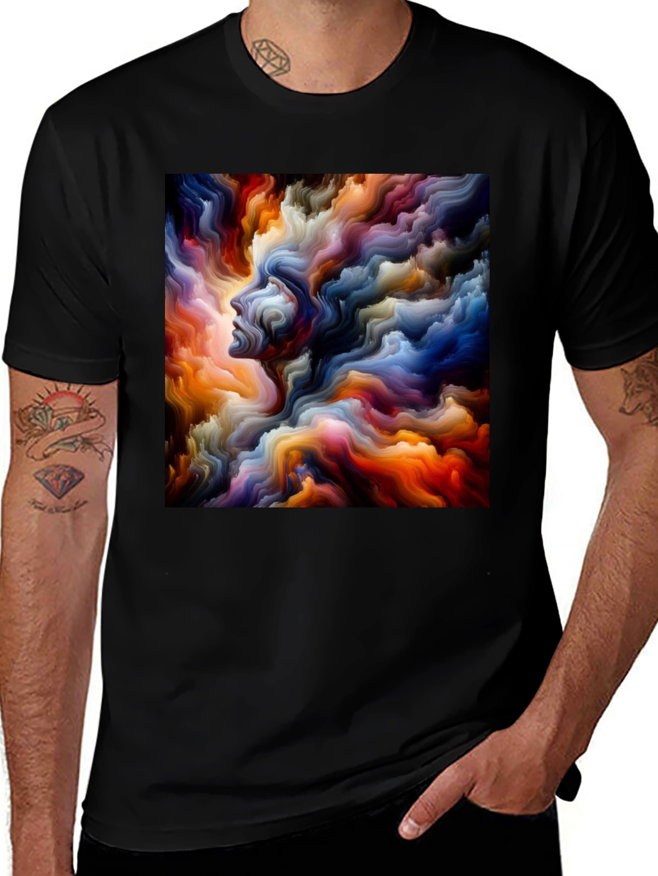 Variant 2 of Artistic Soul T-Shirt - Abstract Face Design