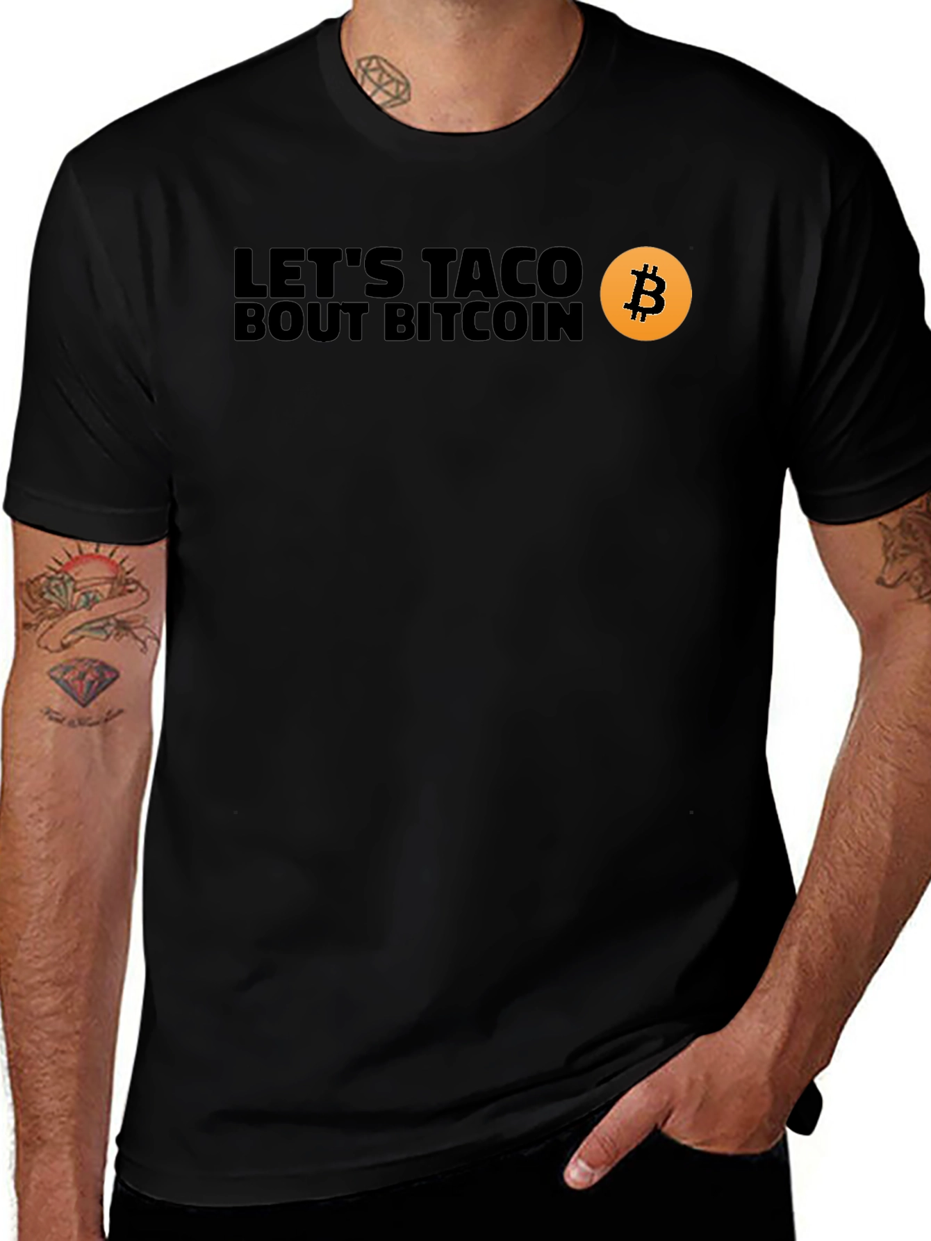 Variant 7 of Let's Taco Bout Bitcoin Men's Black T-Shirt
