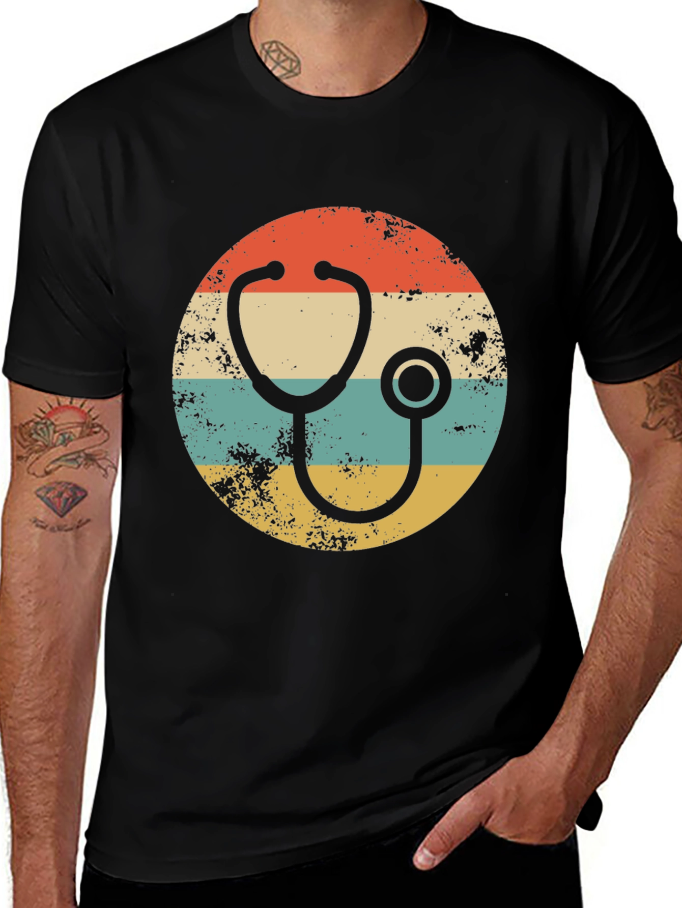 Variant 22 of Retro Stethoscope Graphic Tee - Doctor Nurse Gift