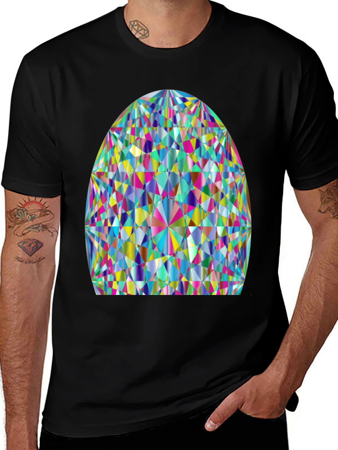 Variant 30 of Prism Geometric Graphic Tee - Stylish Cotton Comfort
