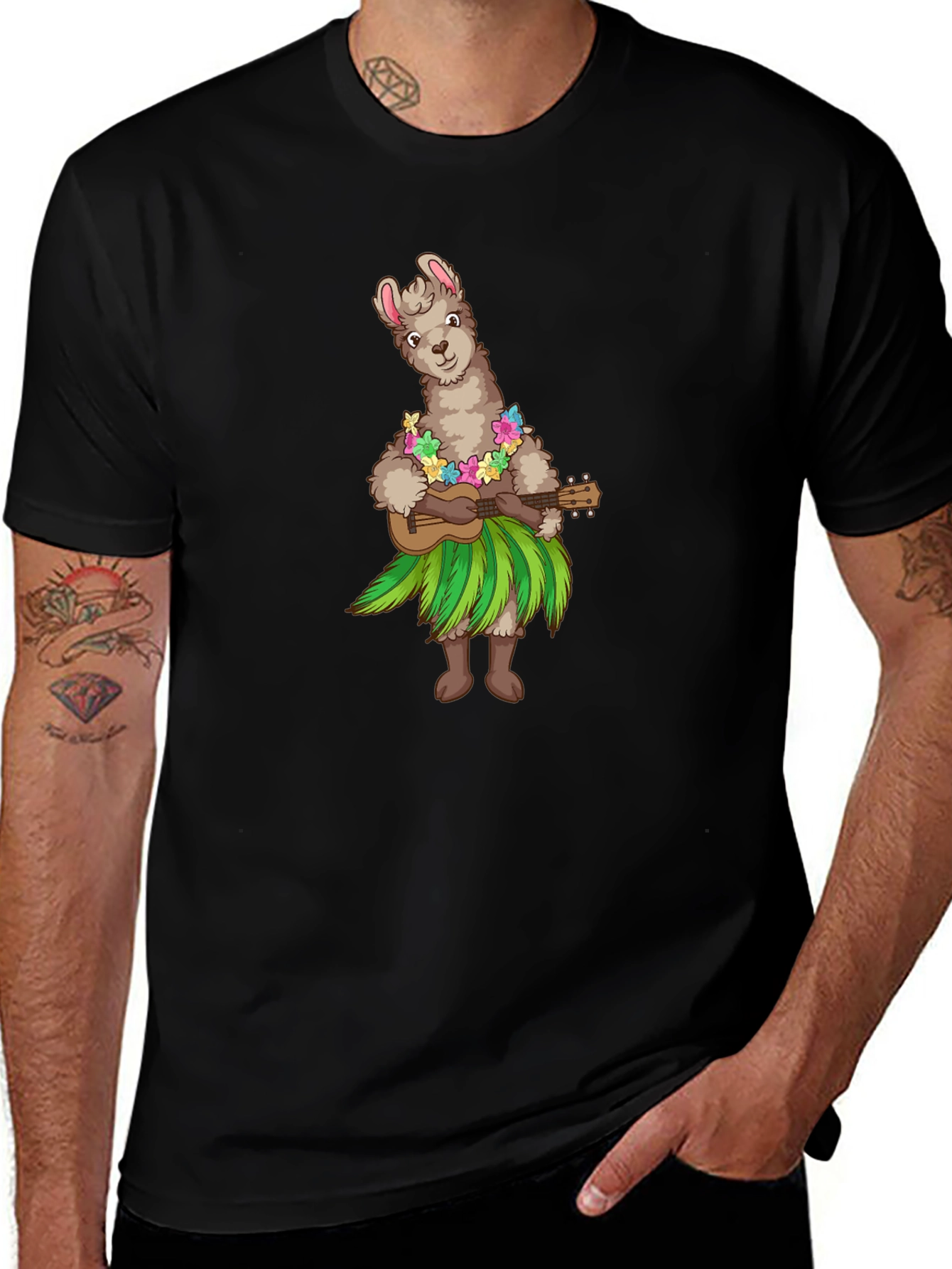 Variant 15 of Llama Hula Ukulele T-Shirt