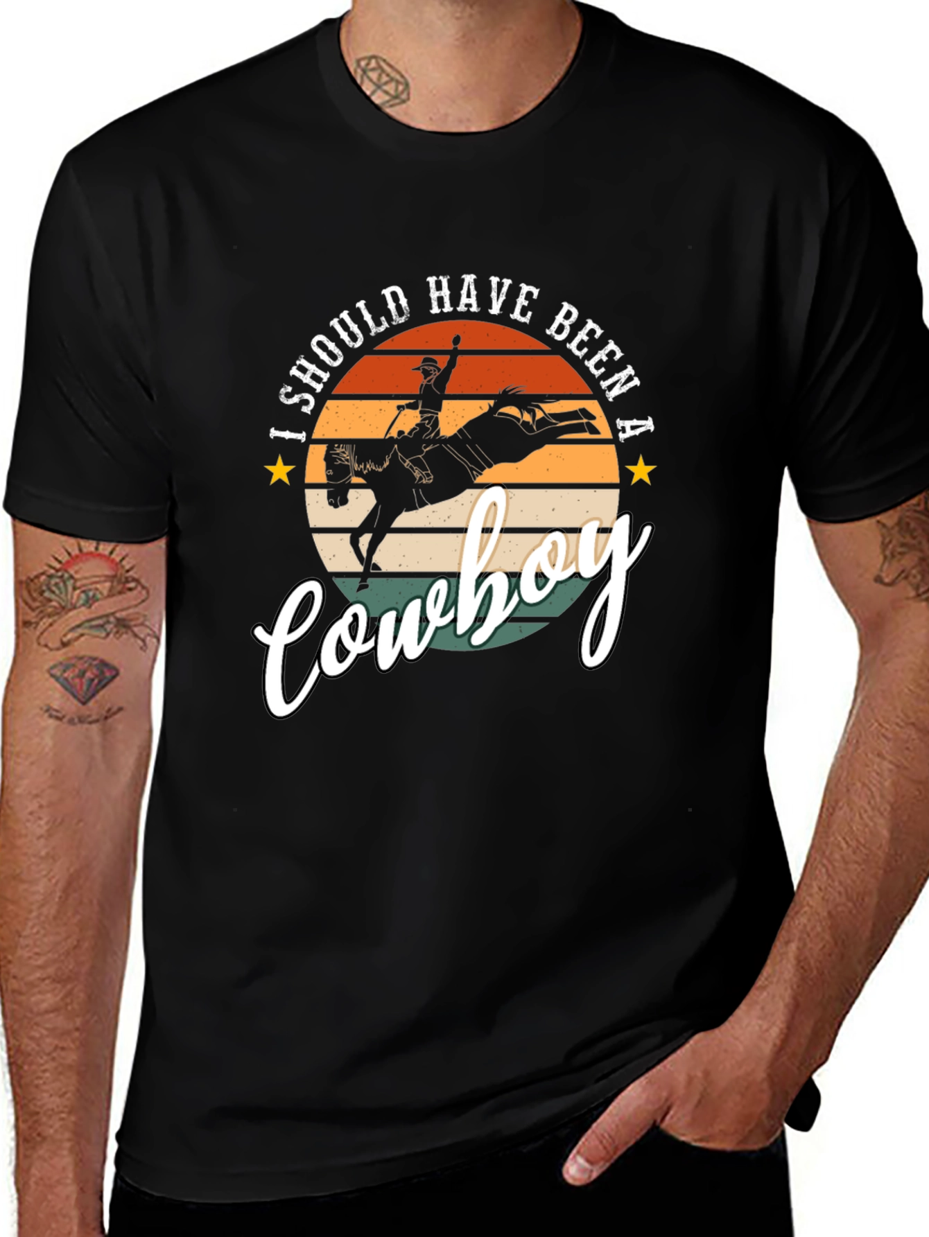 Variant 25 of Cowboy Graphic Tee - I Should Have Been a Cowboy