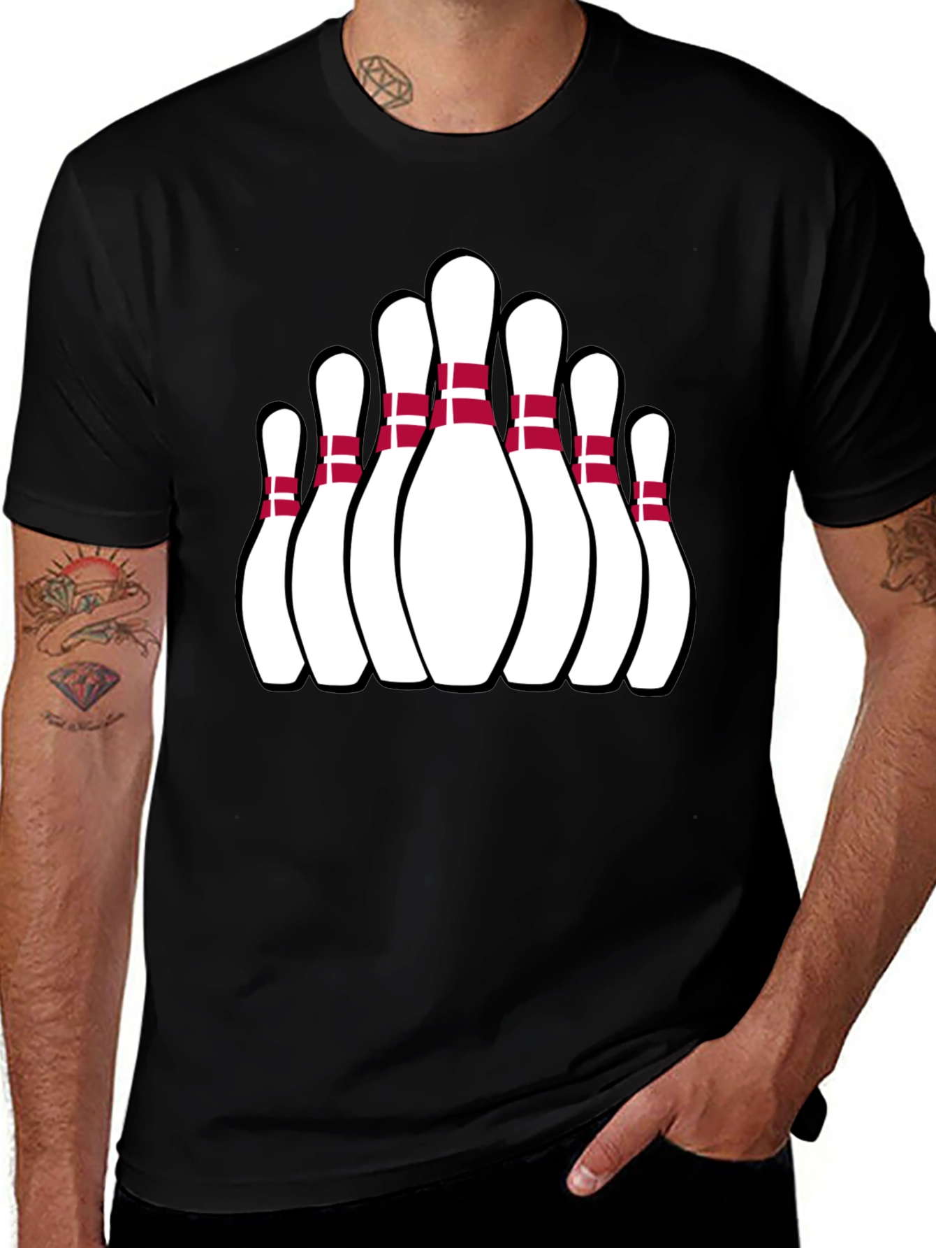 Variant 28 of Bowling Pin Graphic Tee - Strike Style!
