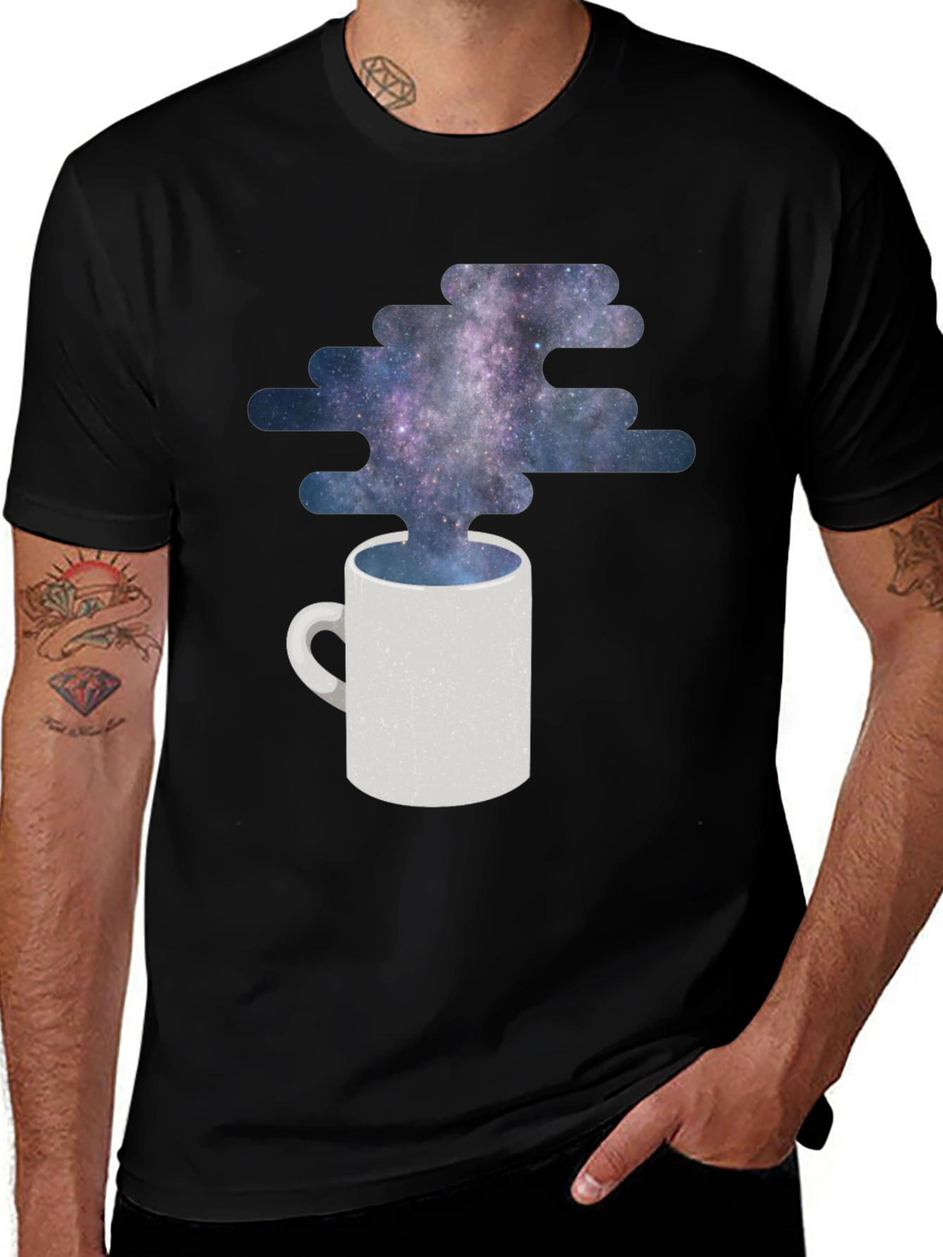 Variant 20 of Cosmic Coffee T-Shirt - Galaxy Mug Design