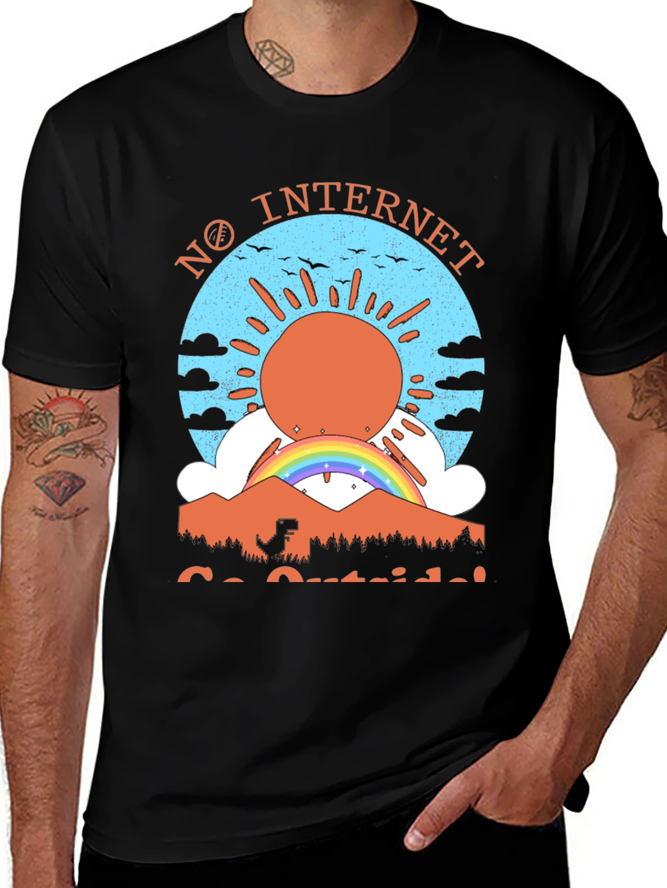 Variant 4 of No Internet Go Outside Graphic T-Shirt