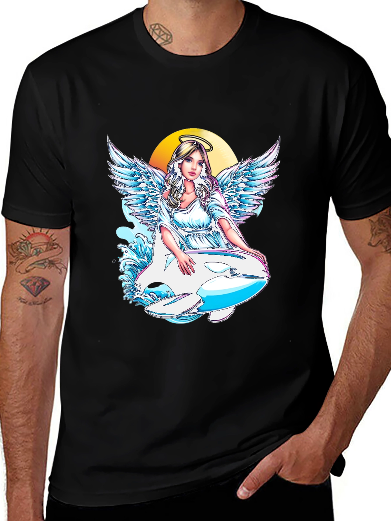 Variant 22 of Angel Orca Black Graphic T-Shirt
