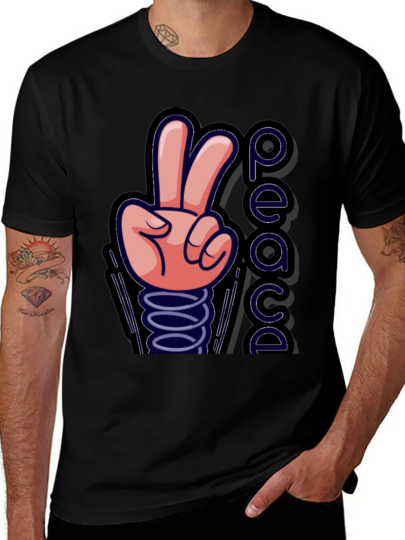 Variant 30 of Peace Hand Spring Black T-Shirt