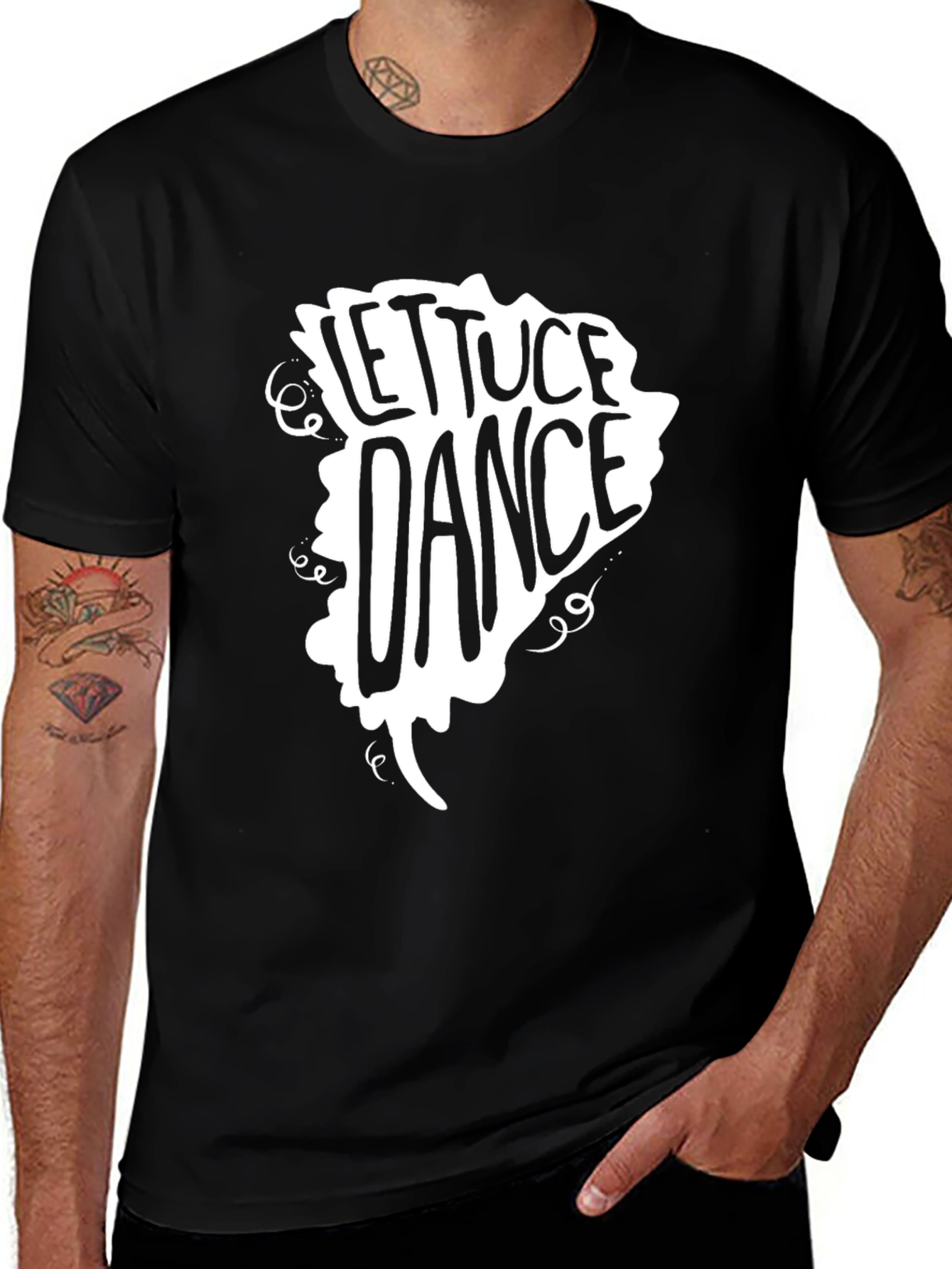 Variant 8 of Lettuce Dance Graphic T-Shirt - Black Crew Neck