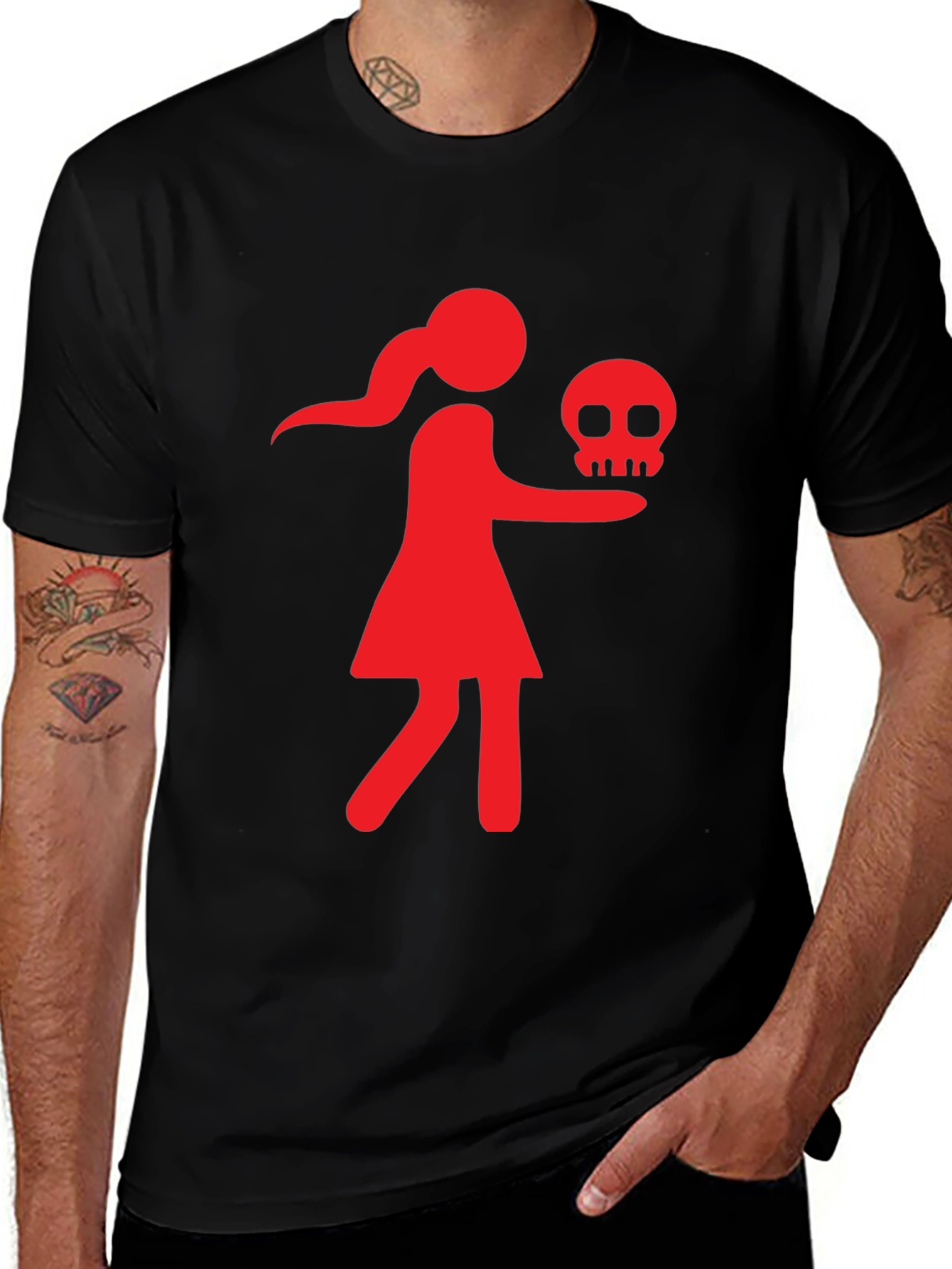 Variant 13 of Graphic T-Shirt - Skull Girl Design