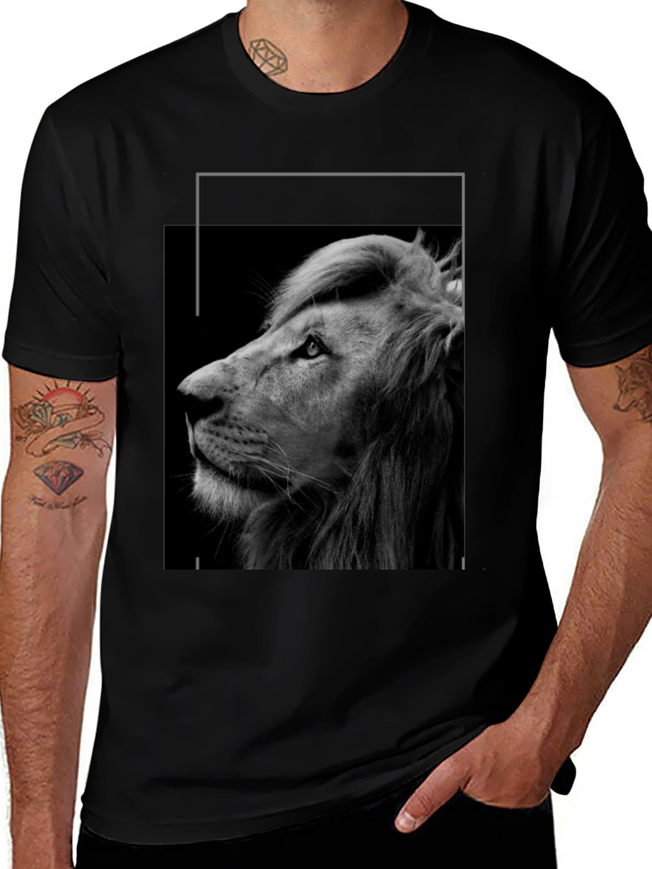 Variant 5 of Black Lion Graphic Tee - Unisex Style