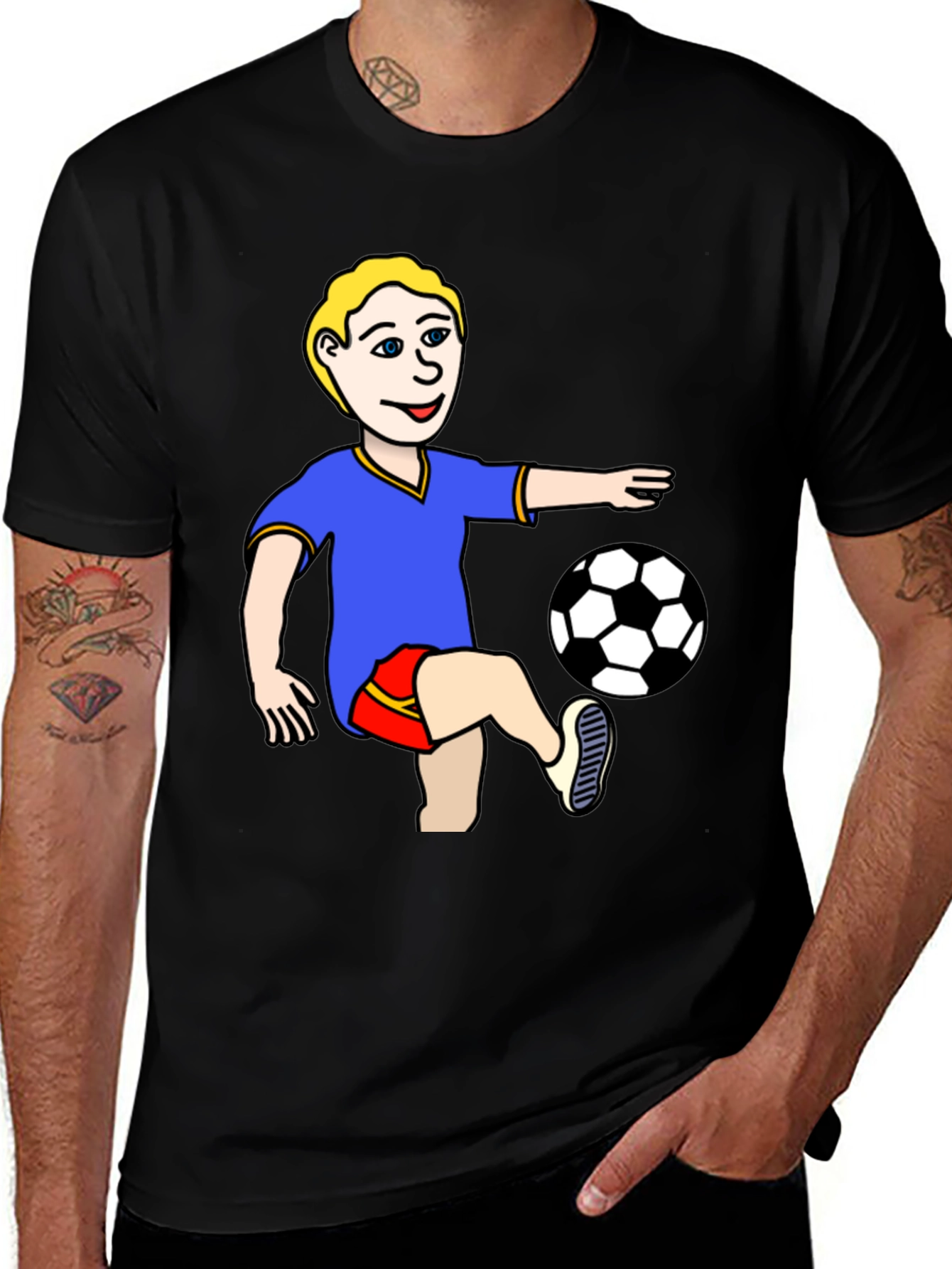 Variant 21 of Soccer Boy Graphic Tee - Black T-Shirt