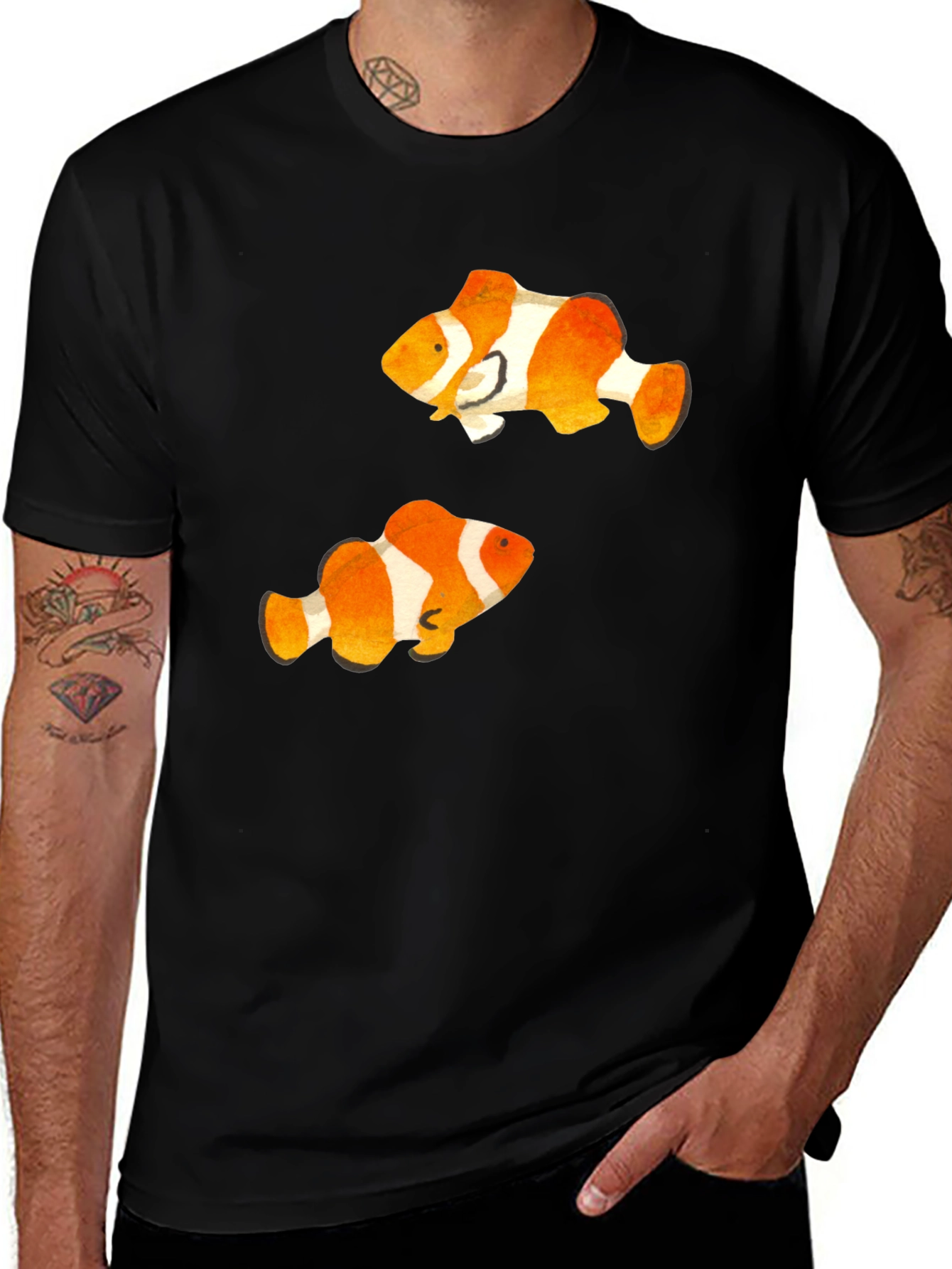 Variant 14 of Clownfish Graphic Tee - Black Casual T-Shirt