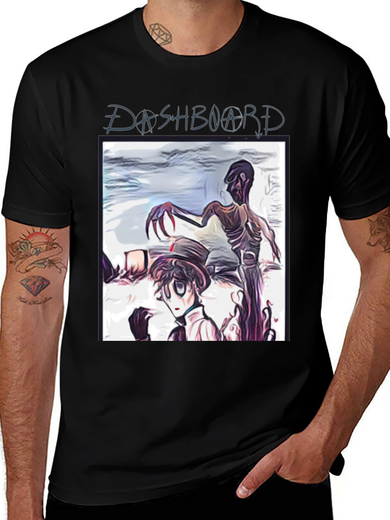 Dashboard Confessional Graphic Print Black Tee