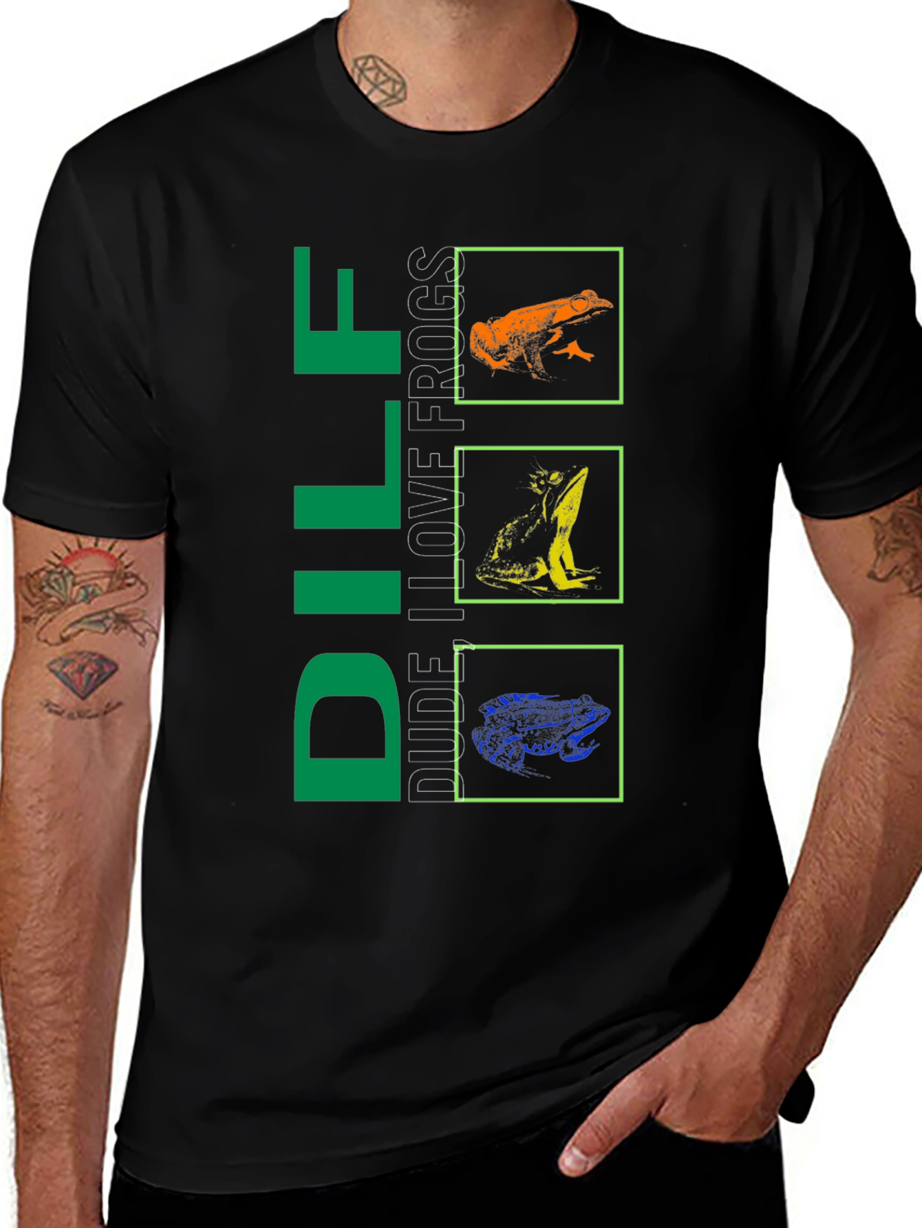 DILF Dude I Love Frogs Graphic T-Shirt