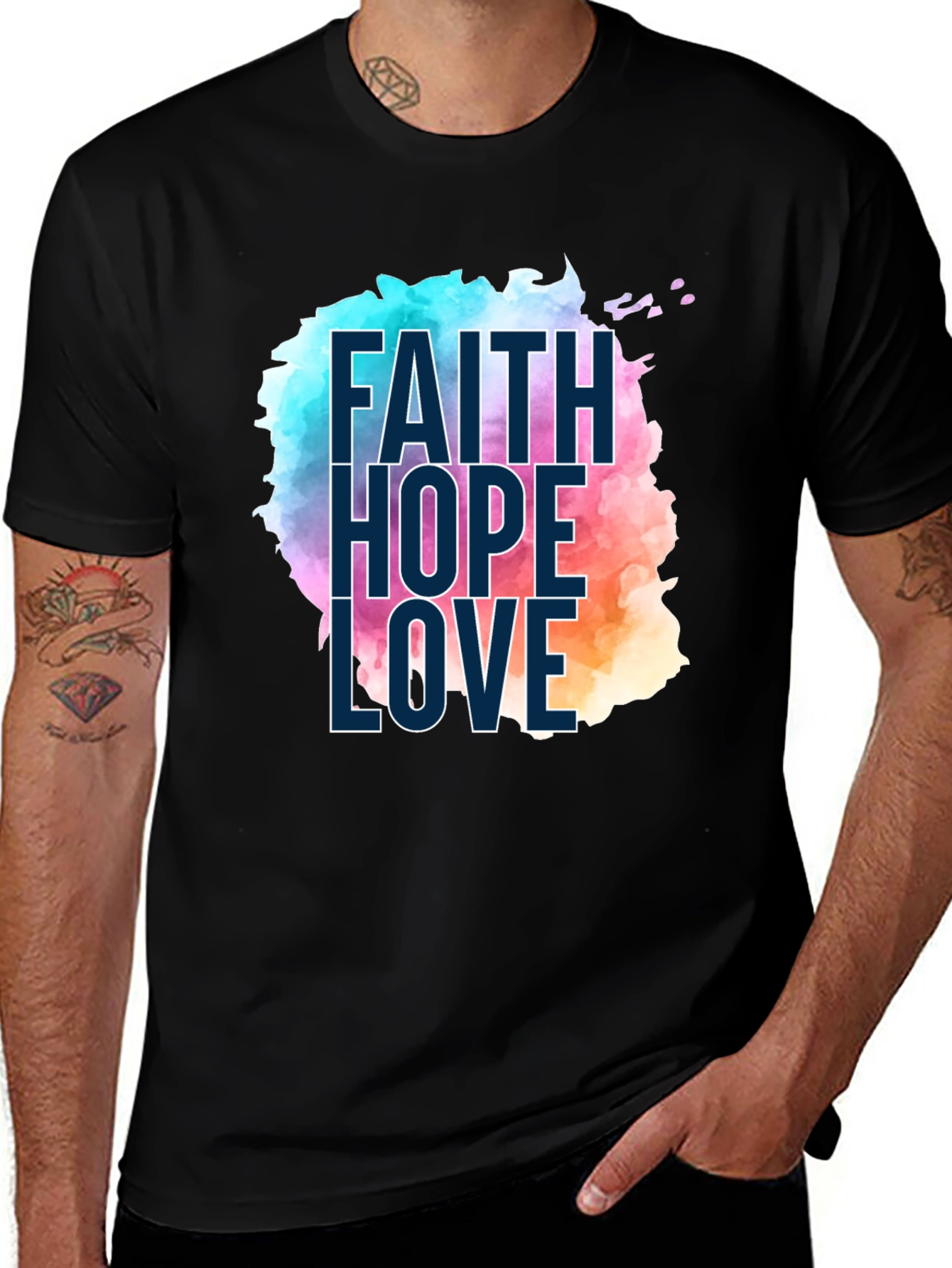 Variant 3 of Faith Hope Love Graphic T-Shirt