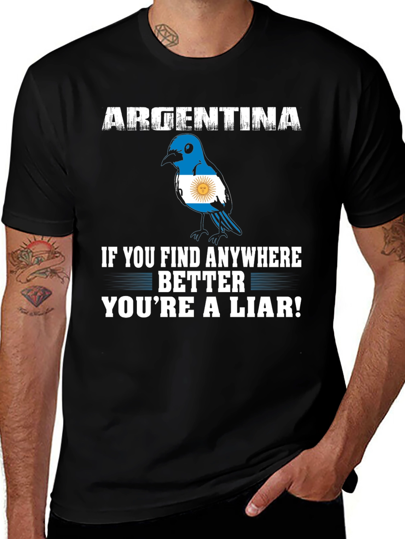 Argentina Flag Bird Graphic T-Shirt