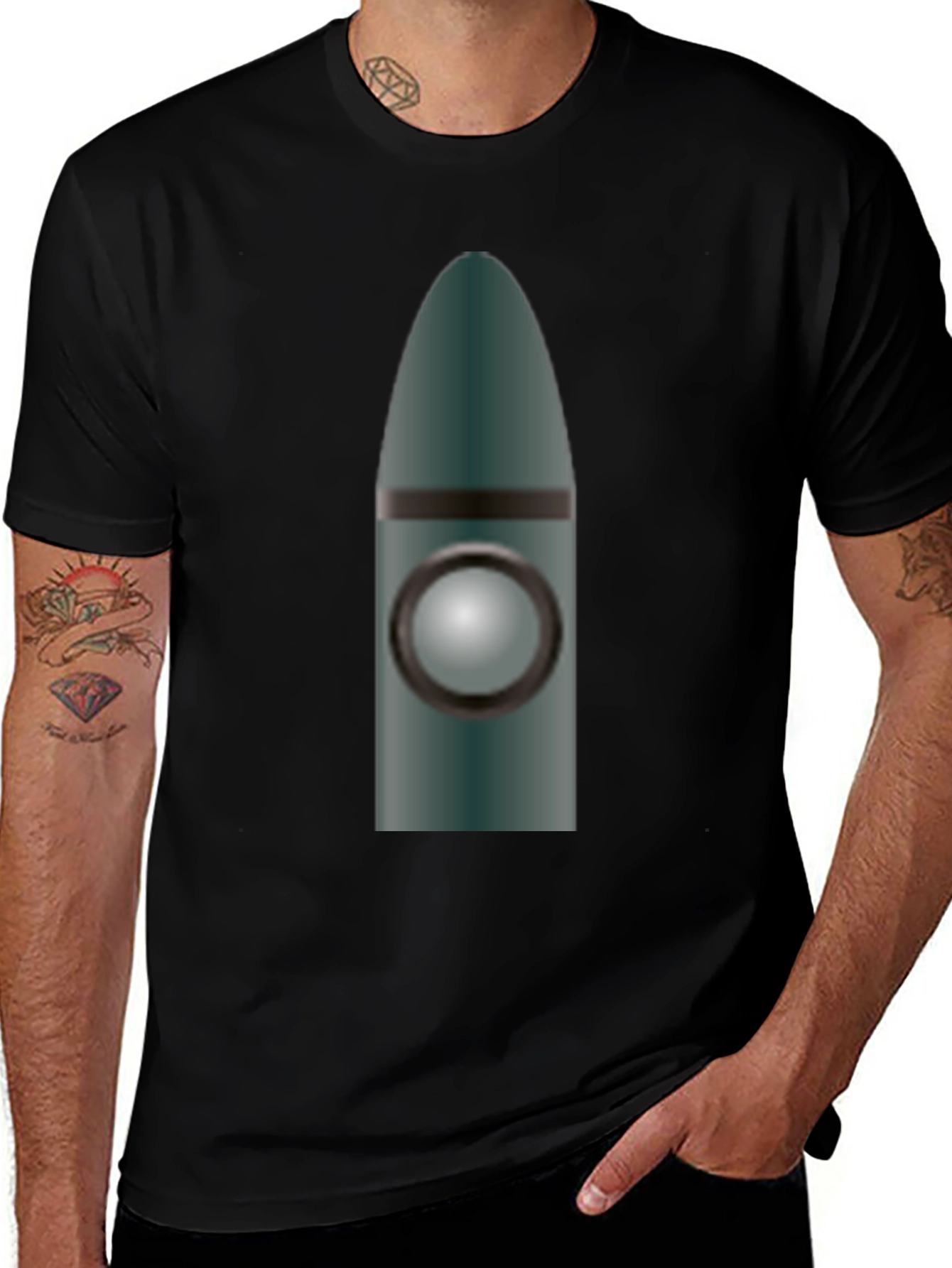 Variant 7 of Bullet Graphic Print Crew Neck T-Shirt