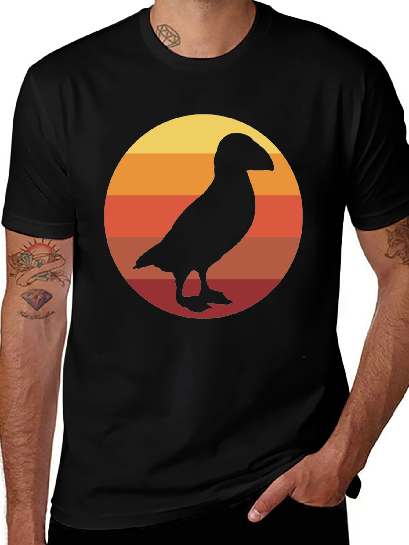 Variant 2 of Retro Puffin Silhouette T-Shirt