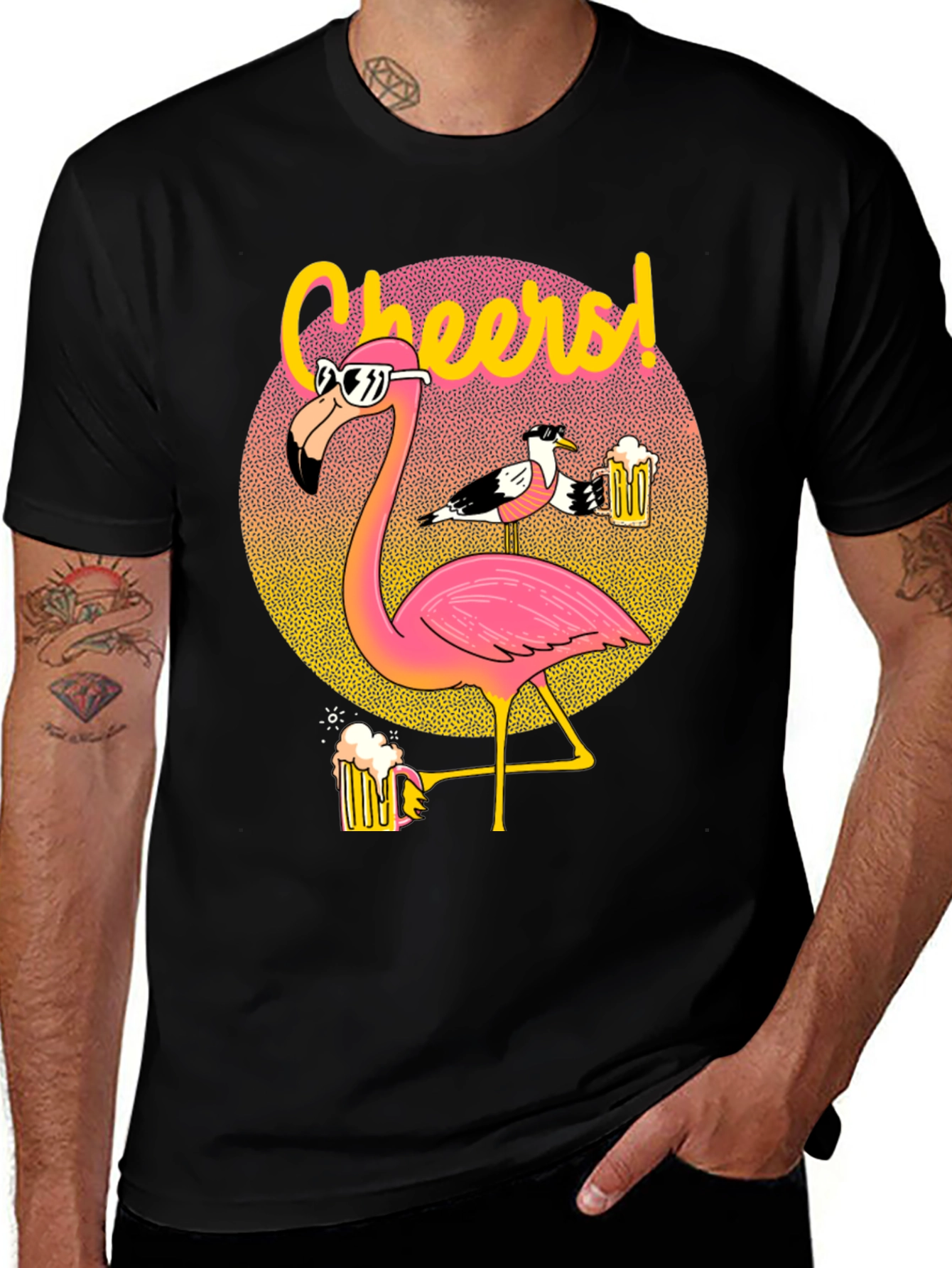 Variant 12 of Cheers Flamingo Graphic T-Shirt