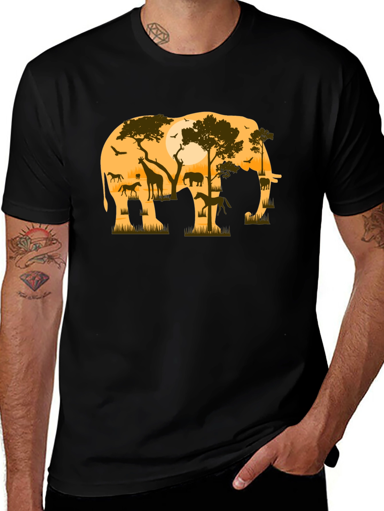 Variant 24 of Savanna Elephant Graphic T-Shirt