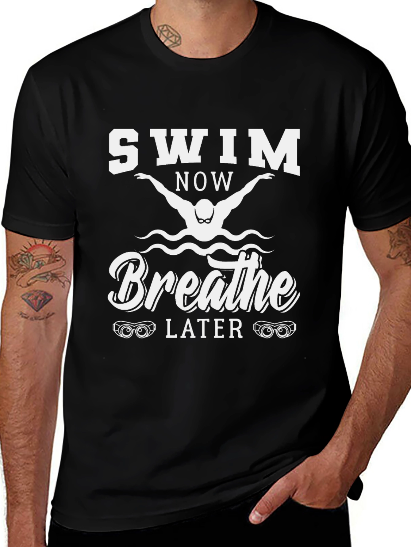 Swim Now Breathe Later Graphic T-Shirt