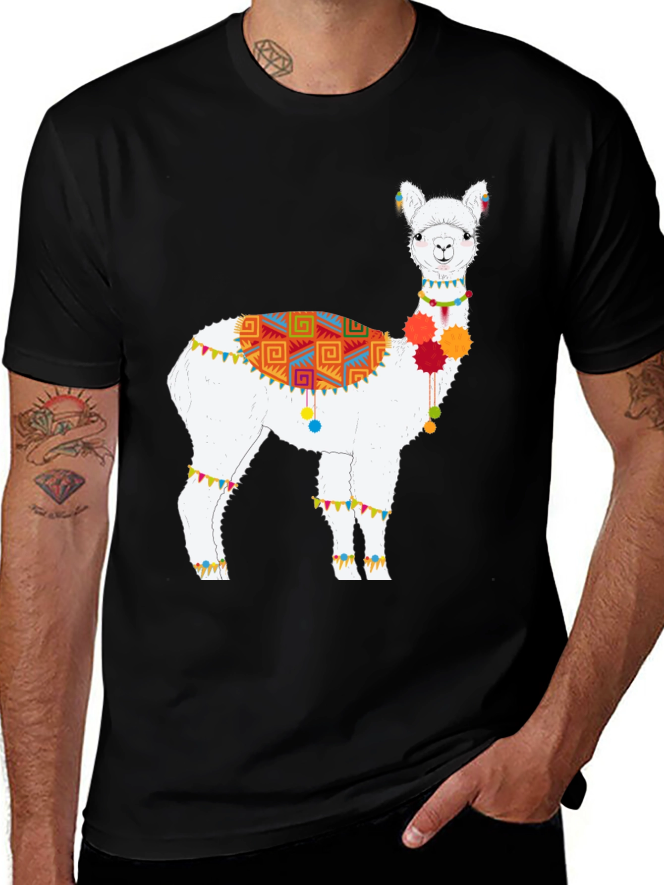 Variant 8 of Novelty Alpaca Graphic Tee - Soft Cotton Comfort