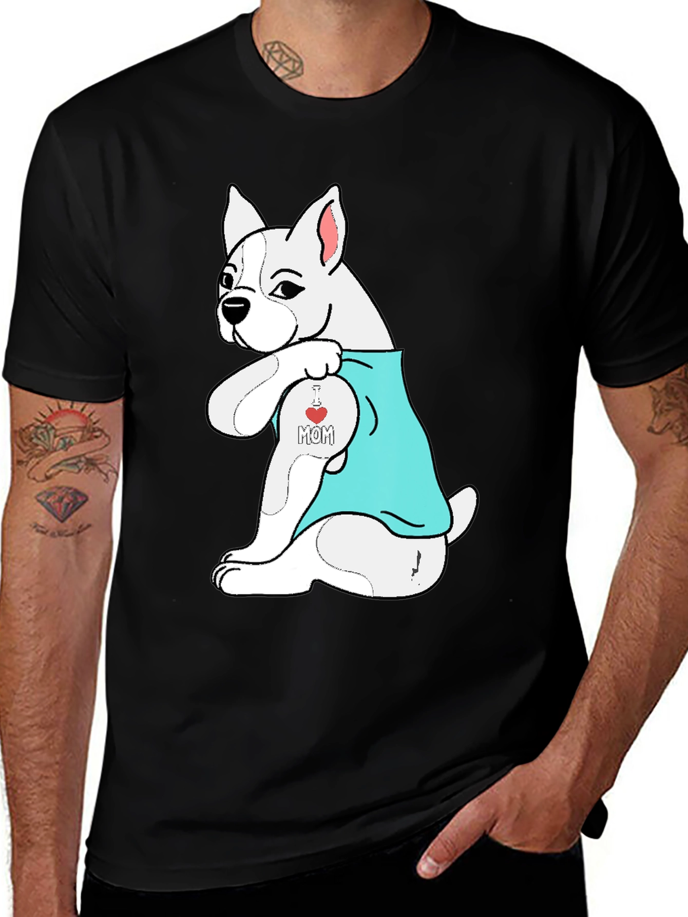 I Love Mom Dog Tattoo T-Shirt