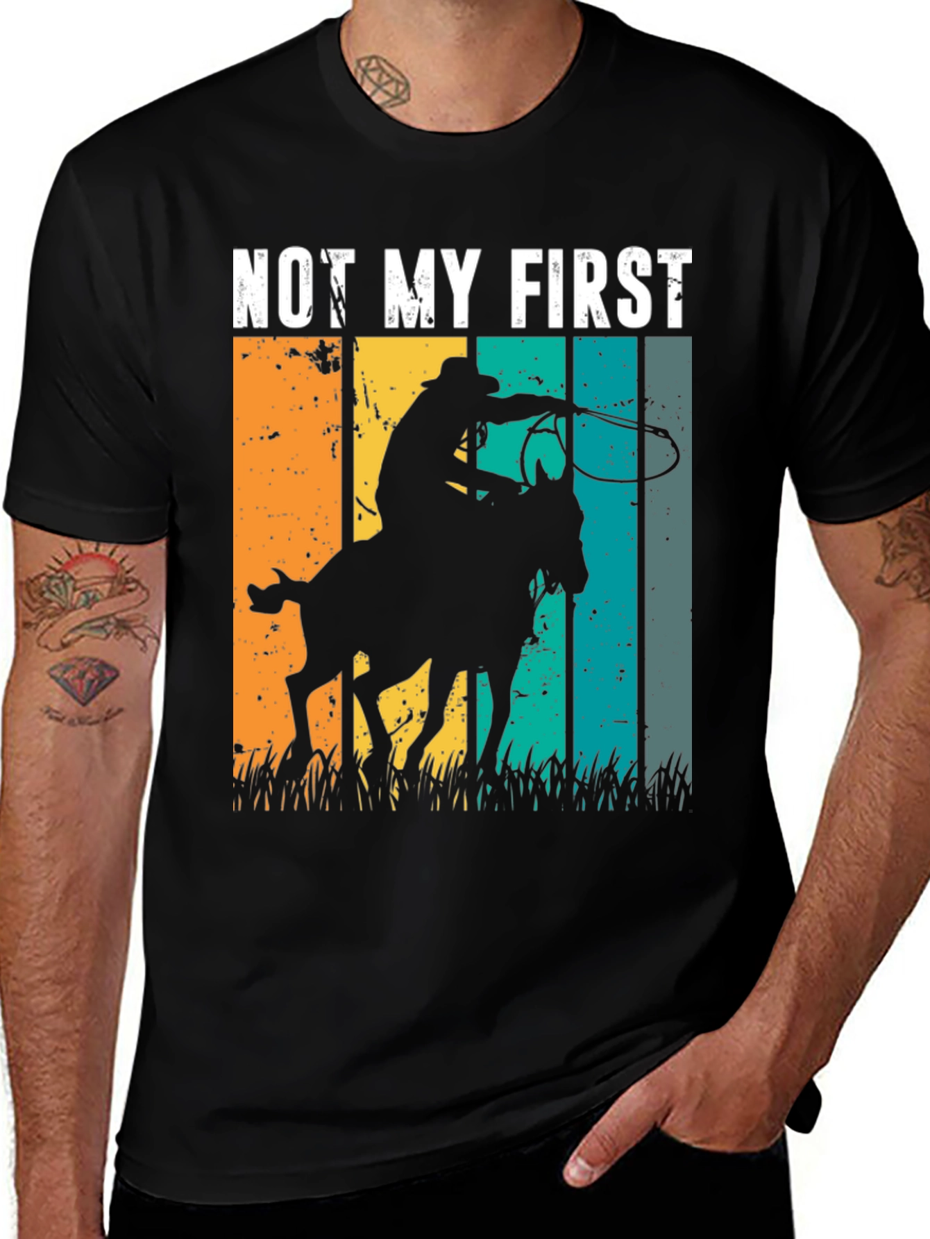 Not My First Rodeo T-Shirt Cowboy Horse Graphic Tee