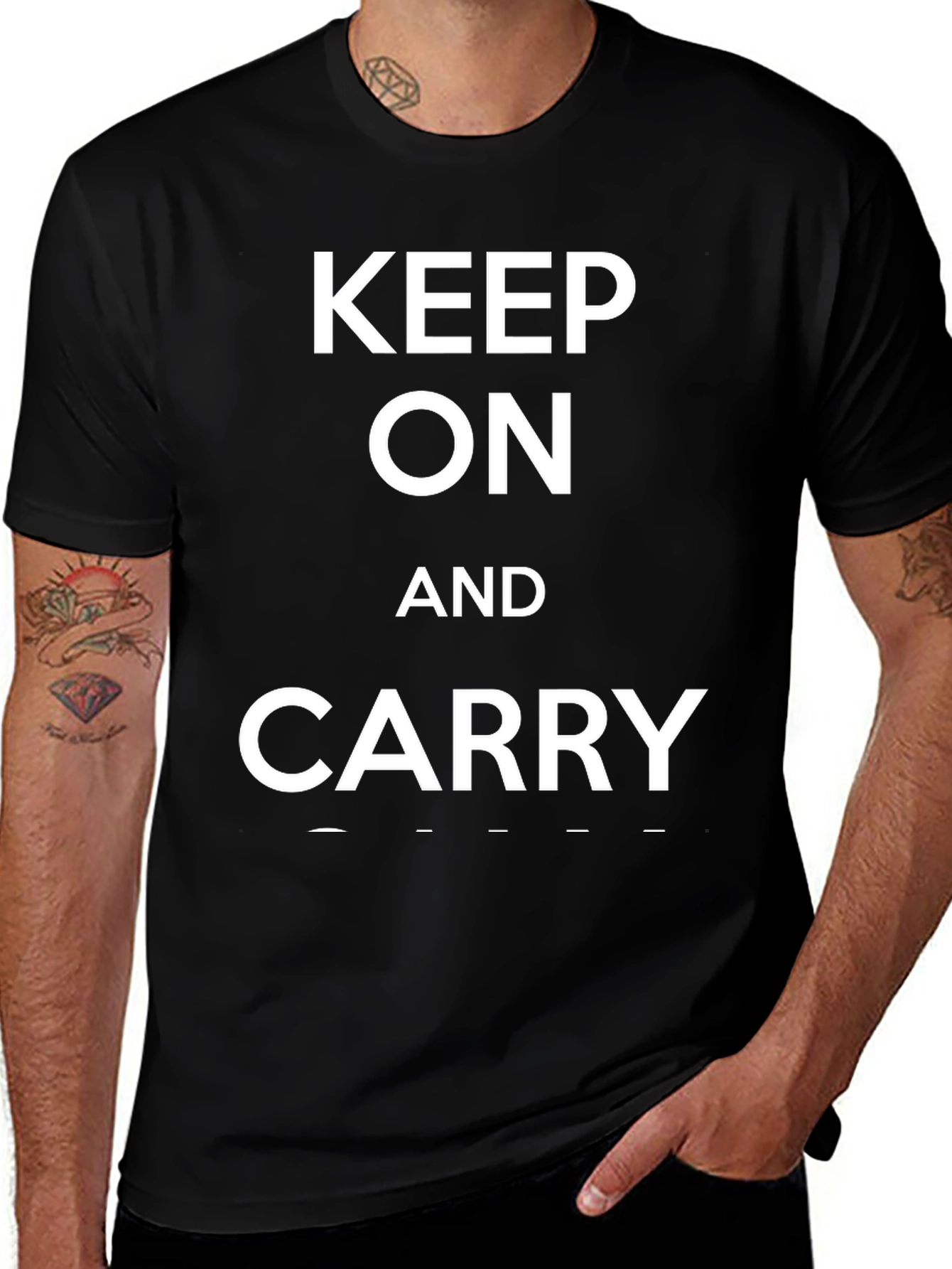 Variant 3 of Keep On and Carry Black Graphic Tee