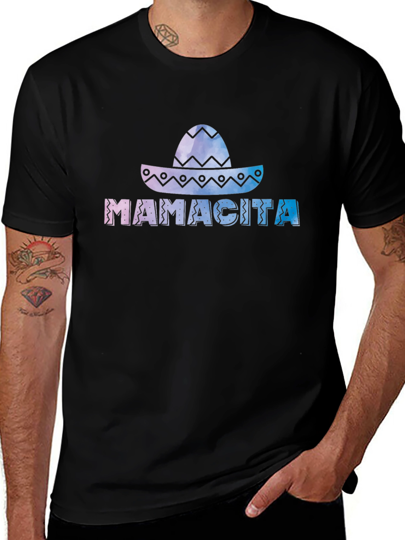 Variant 26 of Mamacita Sombrero Graphic Tee - Soft Black Cotton