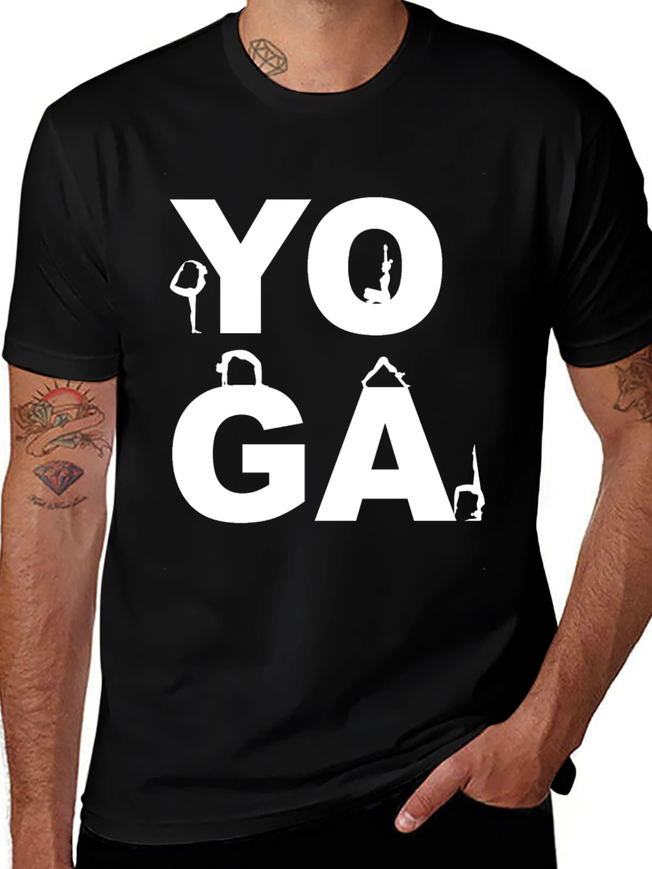 Variant 24 of Yoga Pose Graphic Tee - Black