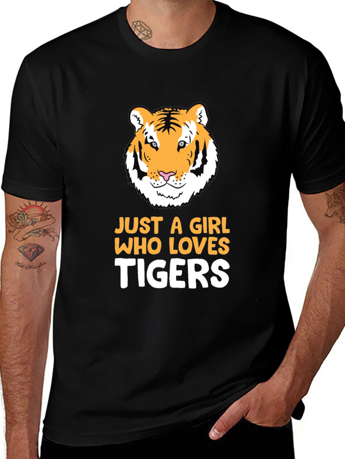 Variant 18 of Tiger Lover Graphic Tee - Just A Girl Who Loves Tigers T-Shirt