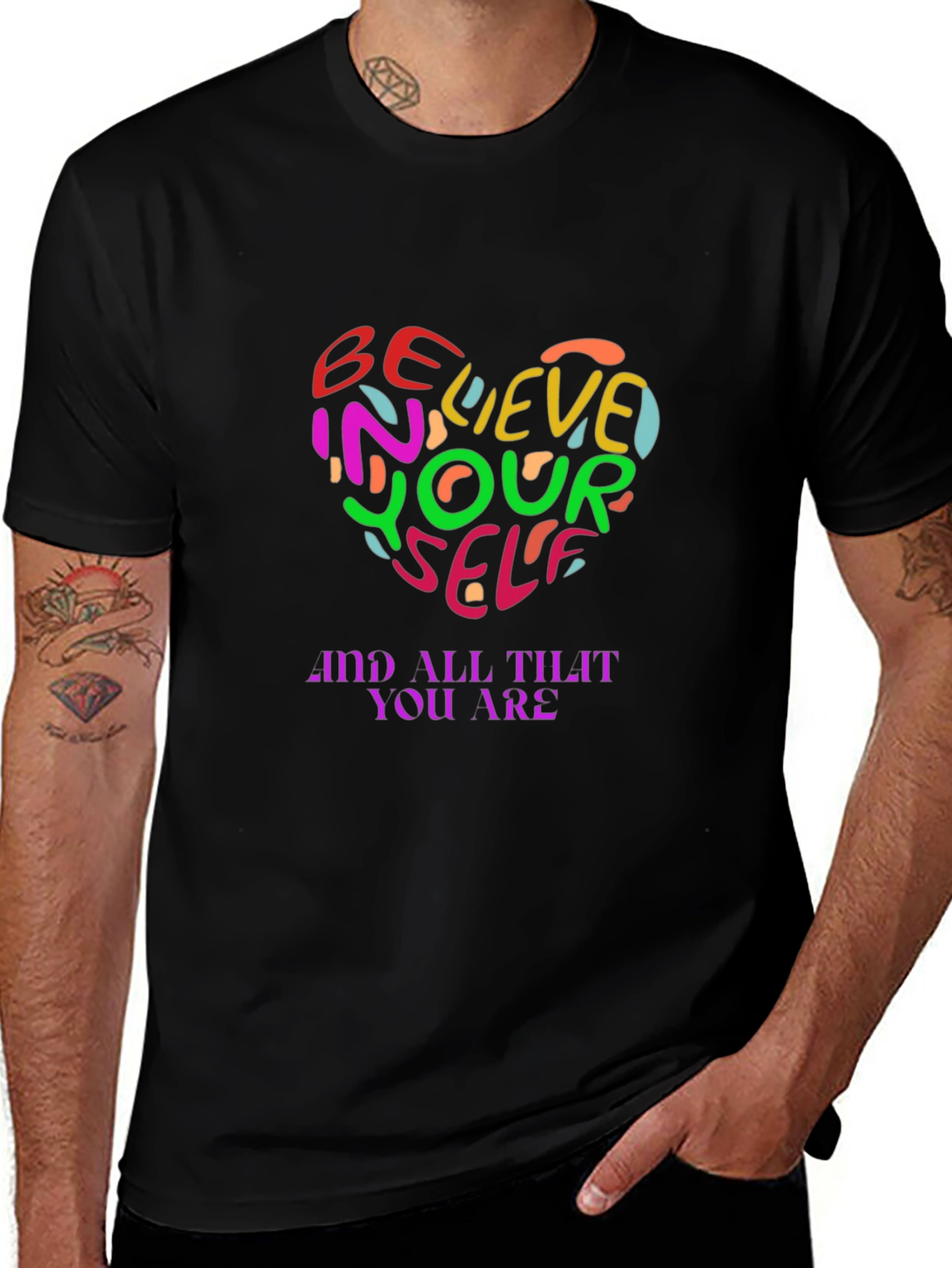 Variant 15 of Believe In Yourself T-Shirt - Motivational Heart Design