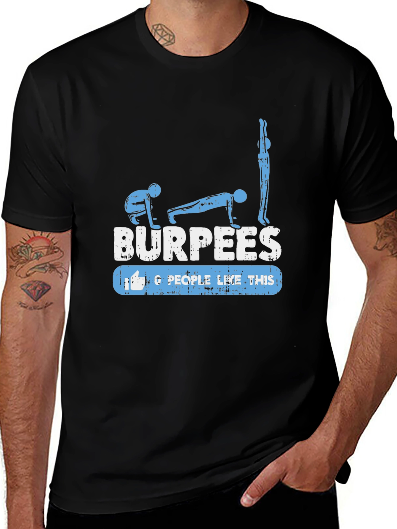 Variant 13 of Burpees Fitness Graphic T-Shirt - Black