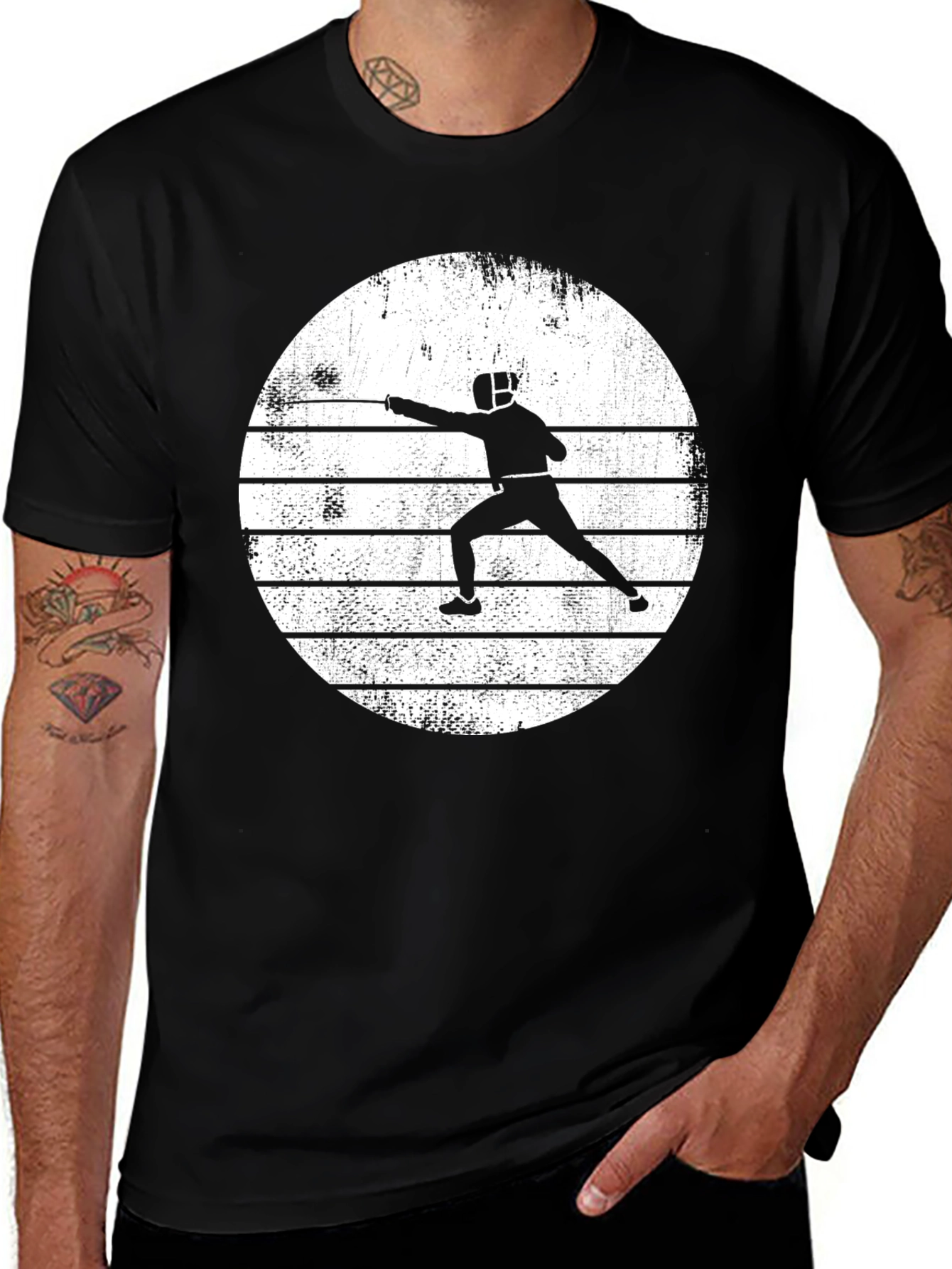 Variant 8 of Fencing Silhouette Graphic Tee