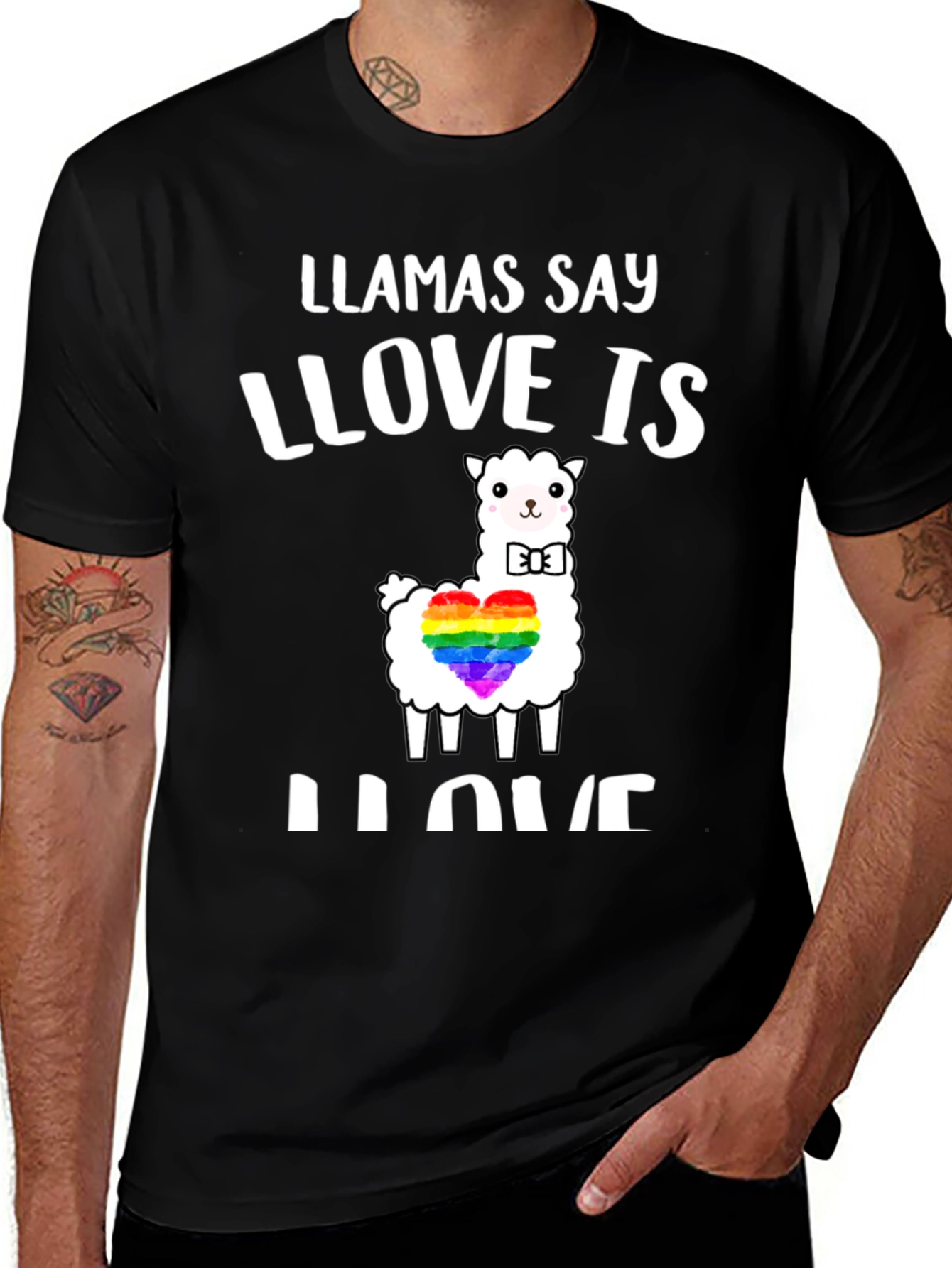 Variant 7 of Llamas Say Llove Is Love LGBT T-Shirt