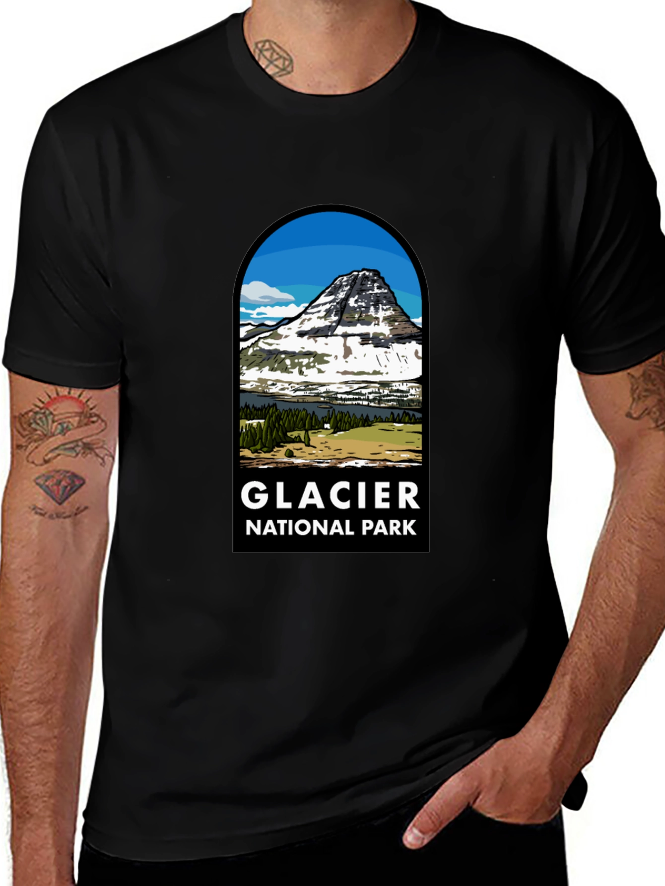Variant 24 of Glacier National Park Black T-Shirt