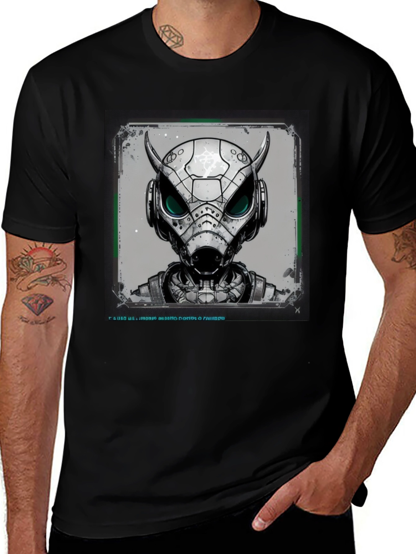Variant 12 of Cybernetic Alien T-Shirt - Sci-Fi Style