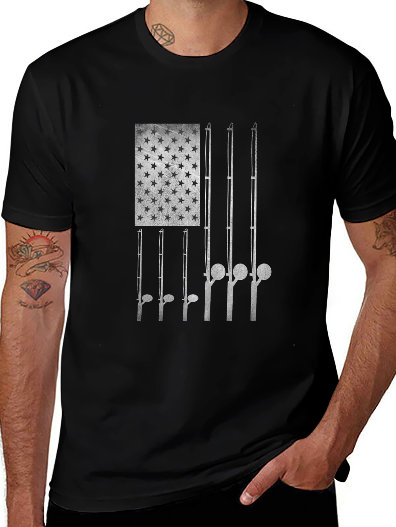 American Flag Fishing Rods T-Shirt