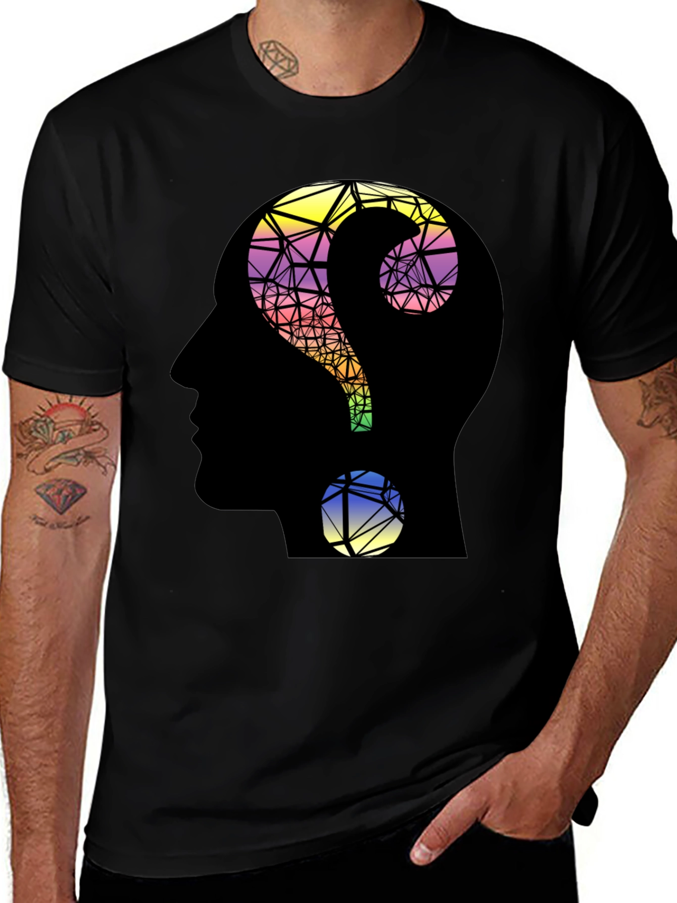 Variant 10 of Questioning Mind T-Shirt - Geometric Design