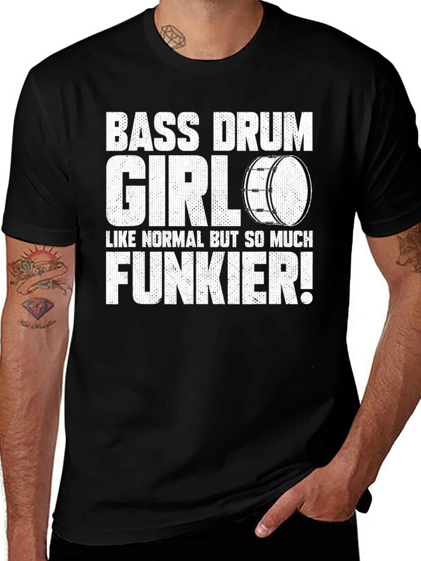 Variant 26 of Bass Drum Girl Funky T-Shirt