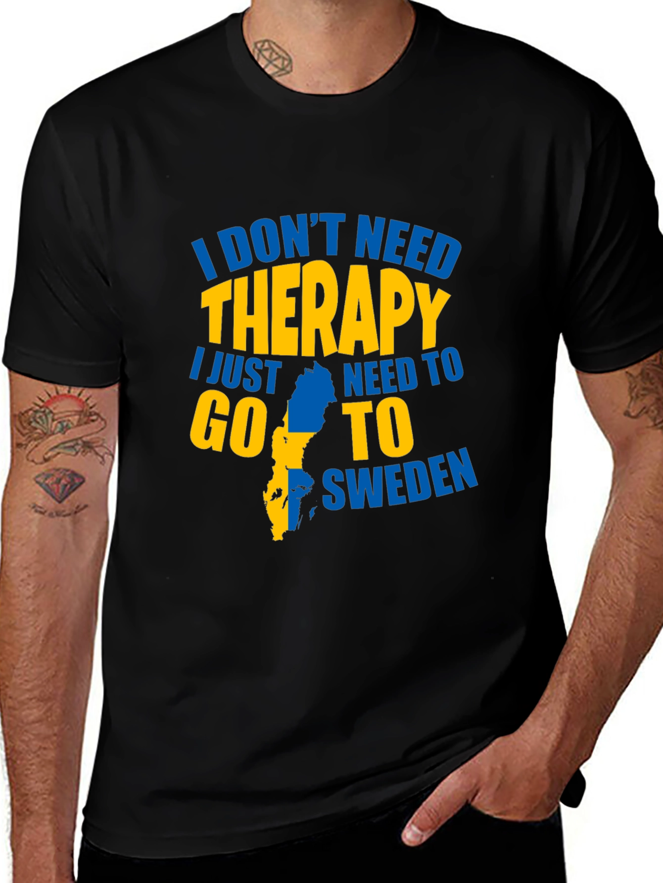 Black Sweden Therapy Graphic T-Shirt main image