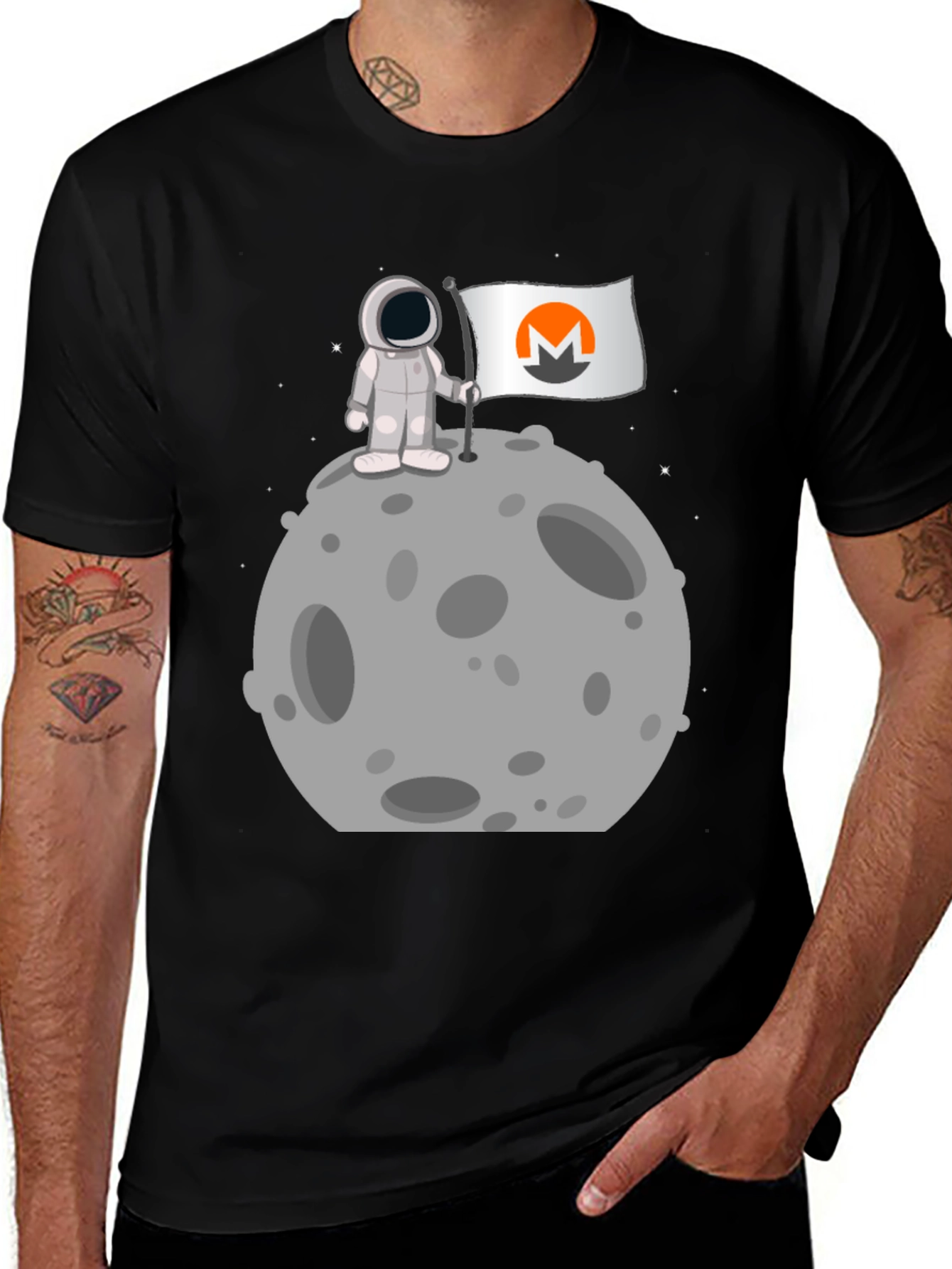 Variant 23 of Monero Moon Landing T-Shirt - Crypto Astronaut Tee