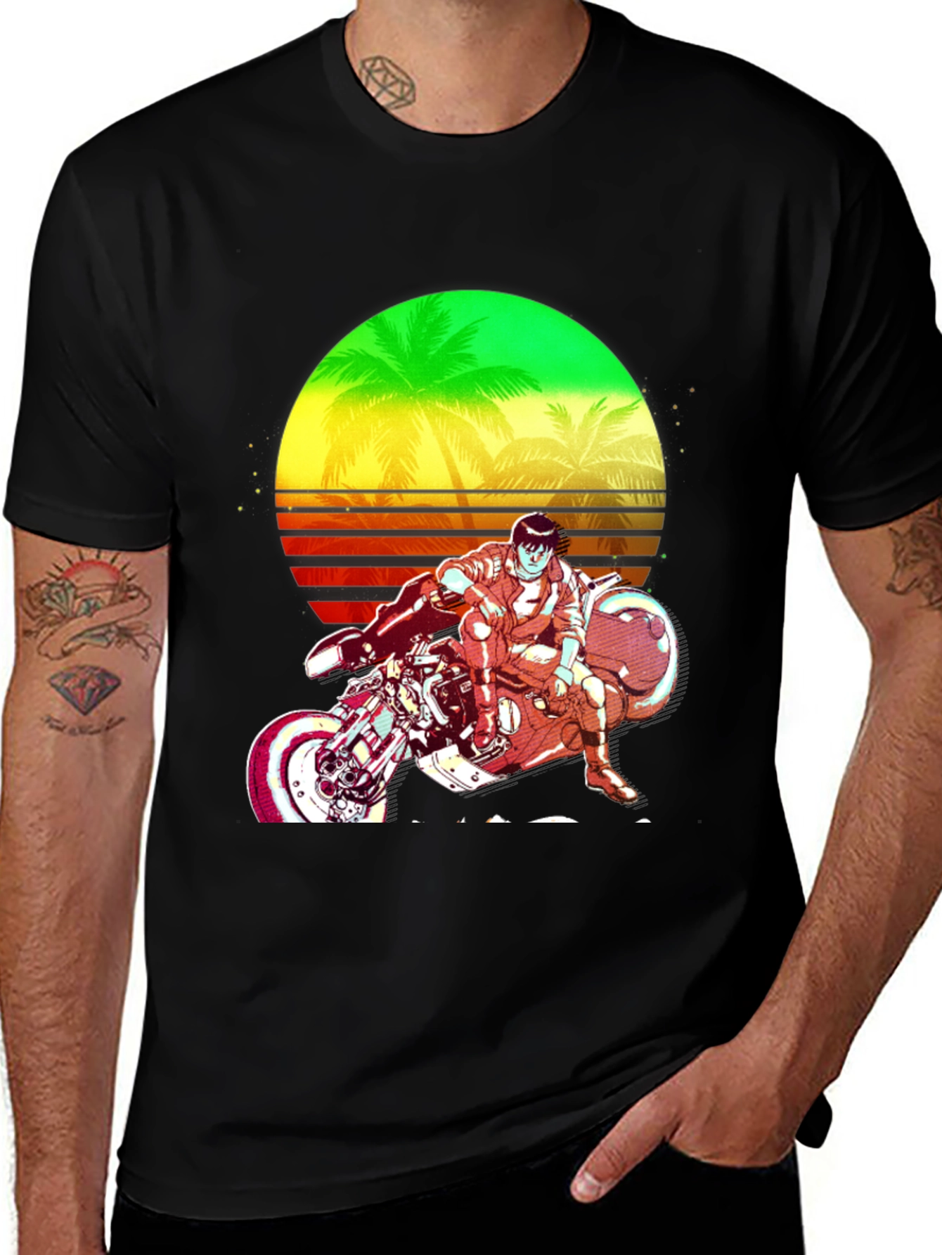 Variant 3 of Retro Sci-Fi Motorcycle Graphic Tee