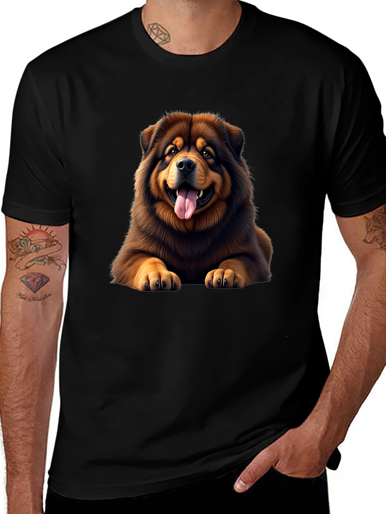 Variant 29 of Cute Dog Graphic T-Shirt - Black