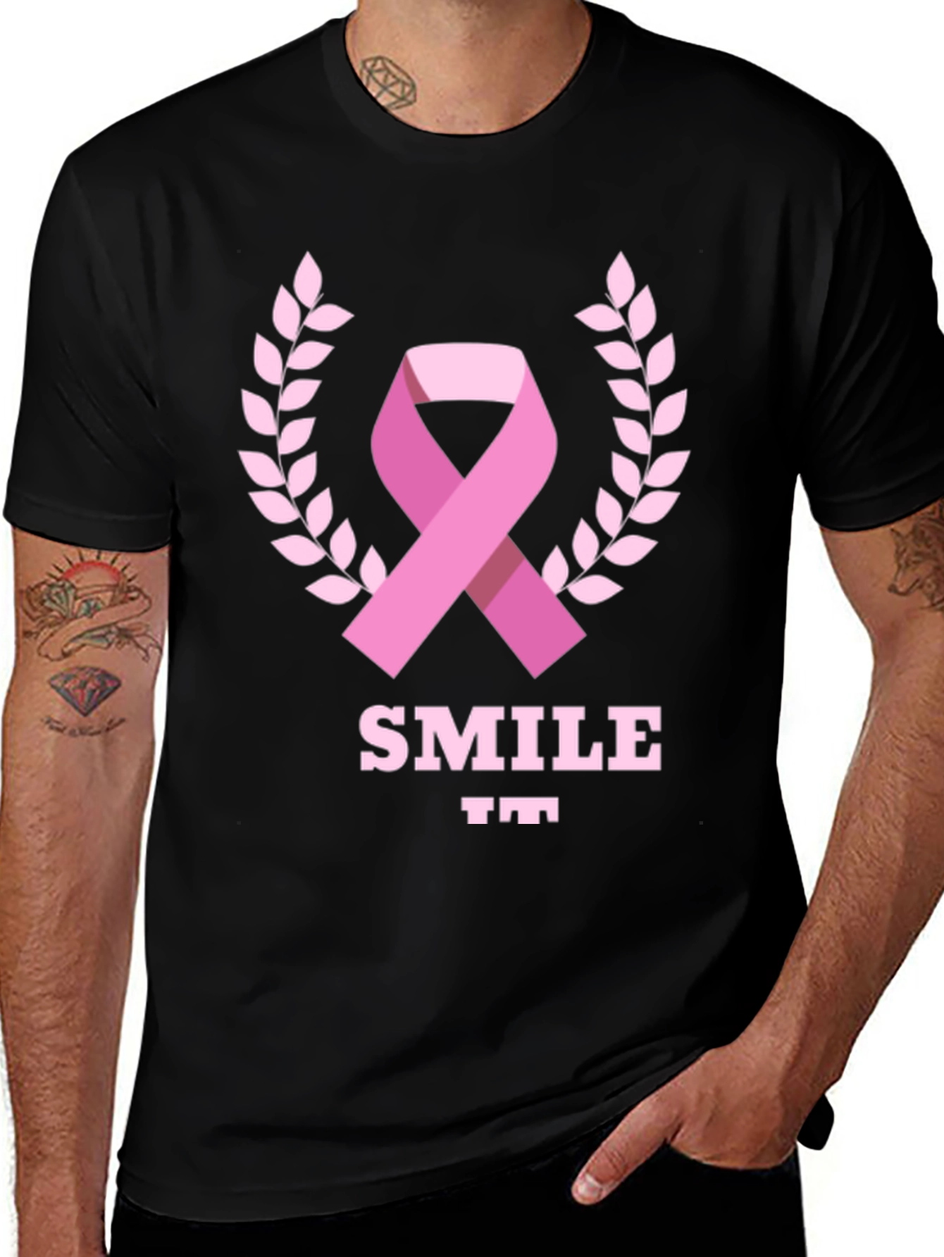 Variant 6 of Smile Breast Cancer Awareness T-Shirt