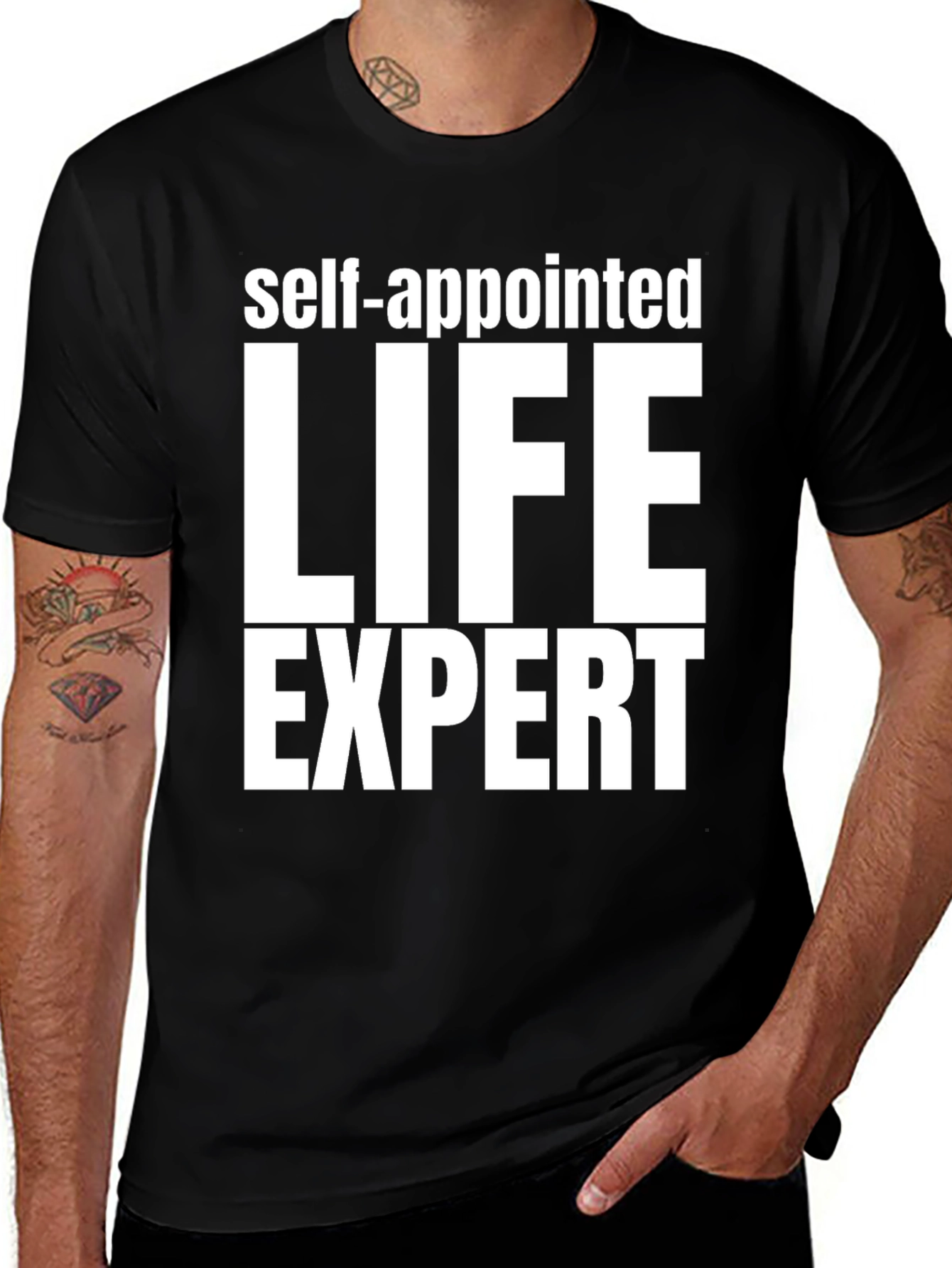 Variant 27 of Self-Appointed Life Expert Graphic Tee - Black