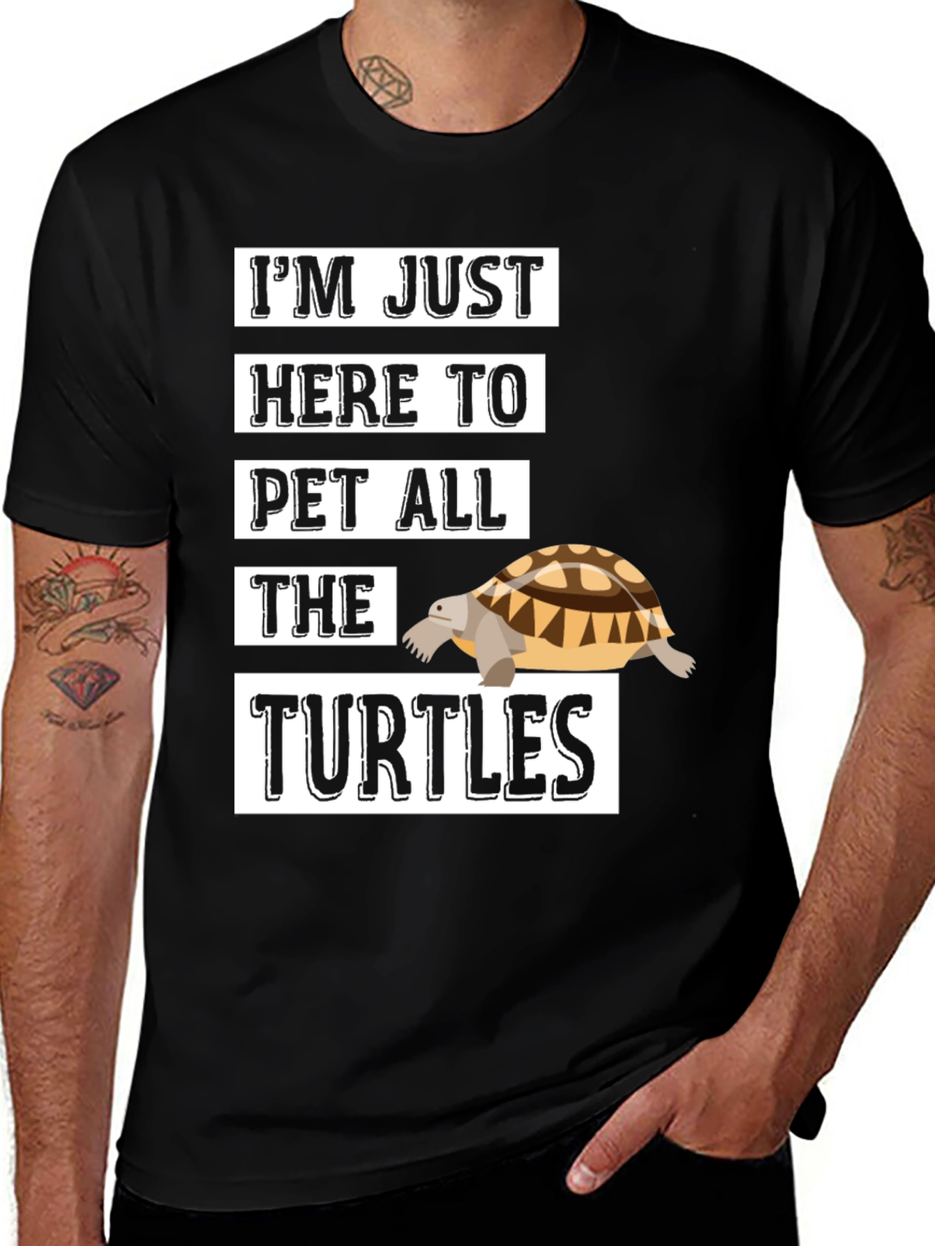 Variant 20 of I'm Just Here To Pet All The Turtles Graphic T-Shirt