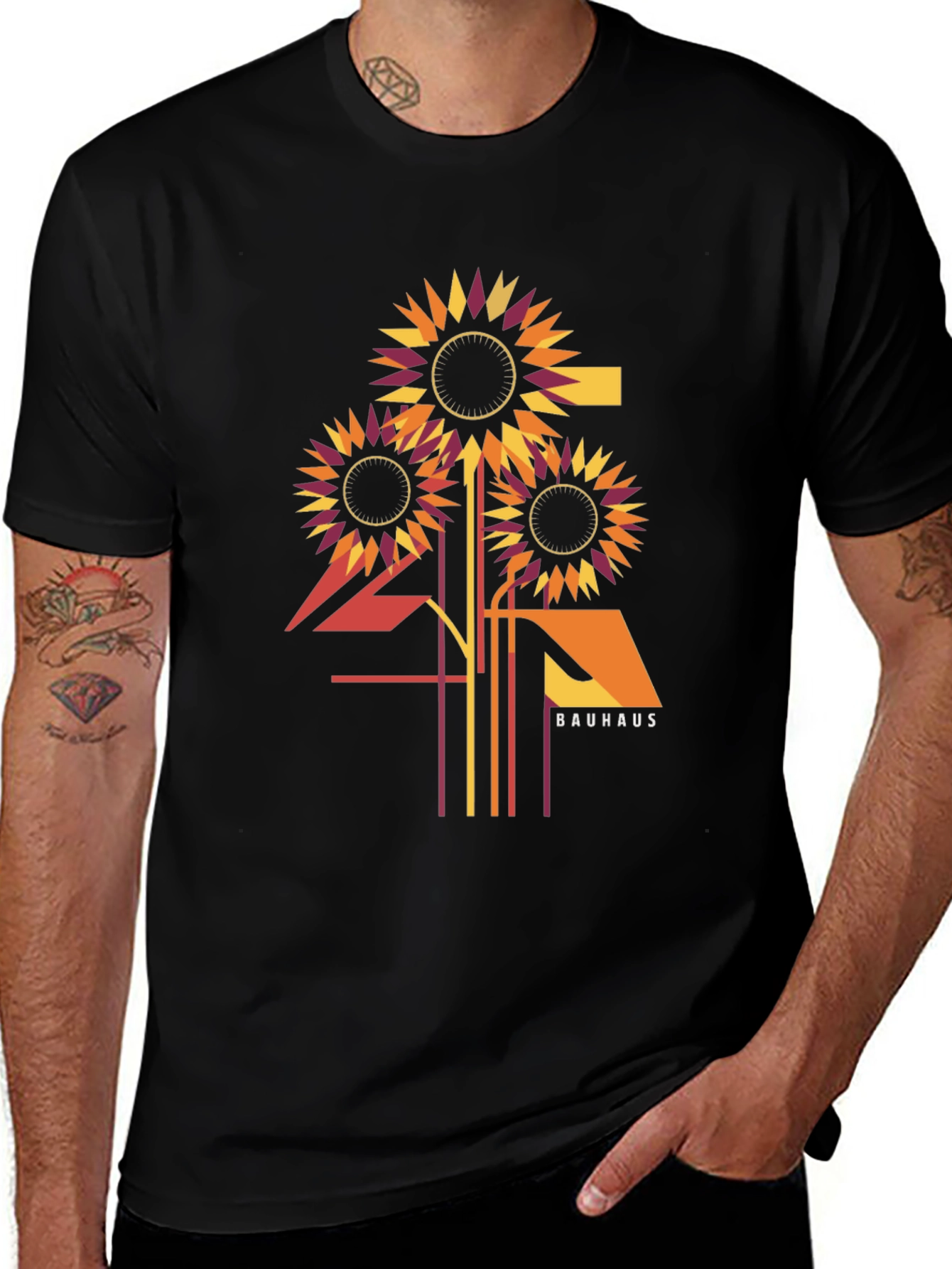 Variant 25 of Geometric Sunflower Bauhaus T-Shirt