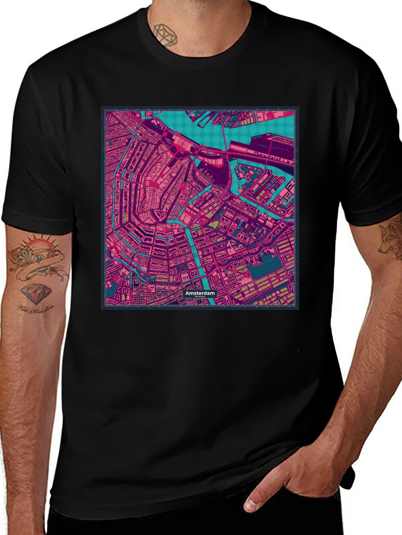 Amsterdam Map T-Shirt - Unique City Streetwear